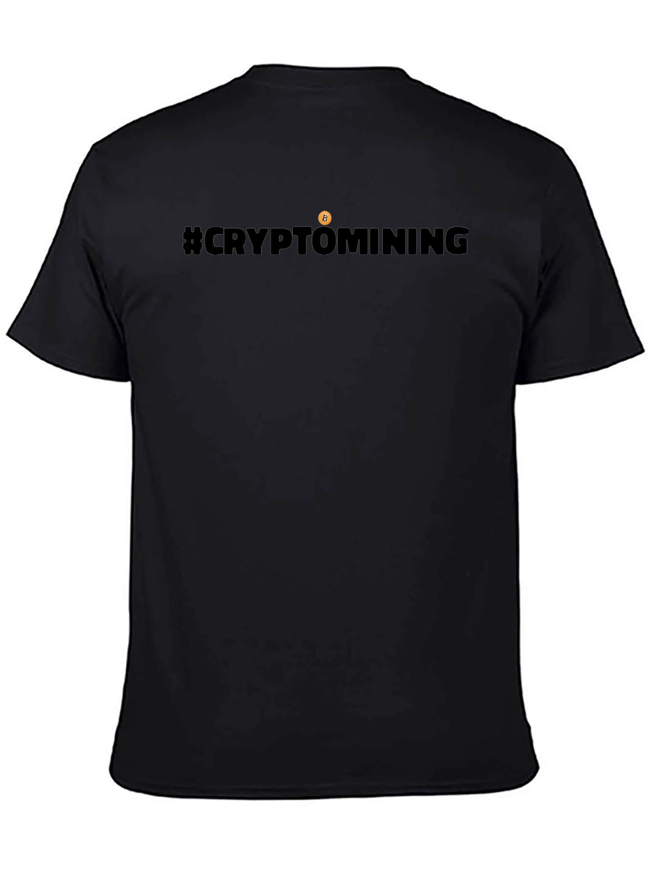 #CryptoMining Bitcoin T-Shirt - Black Crew Neck Tee