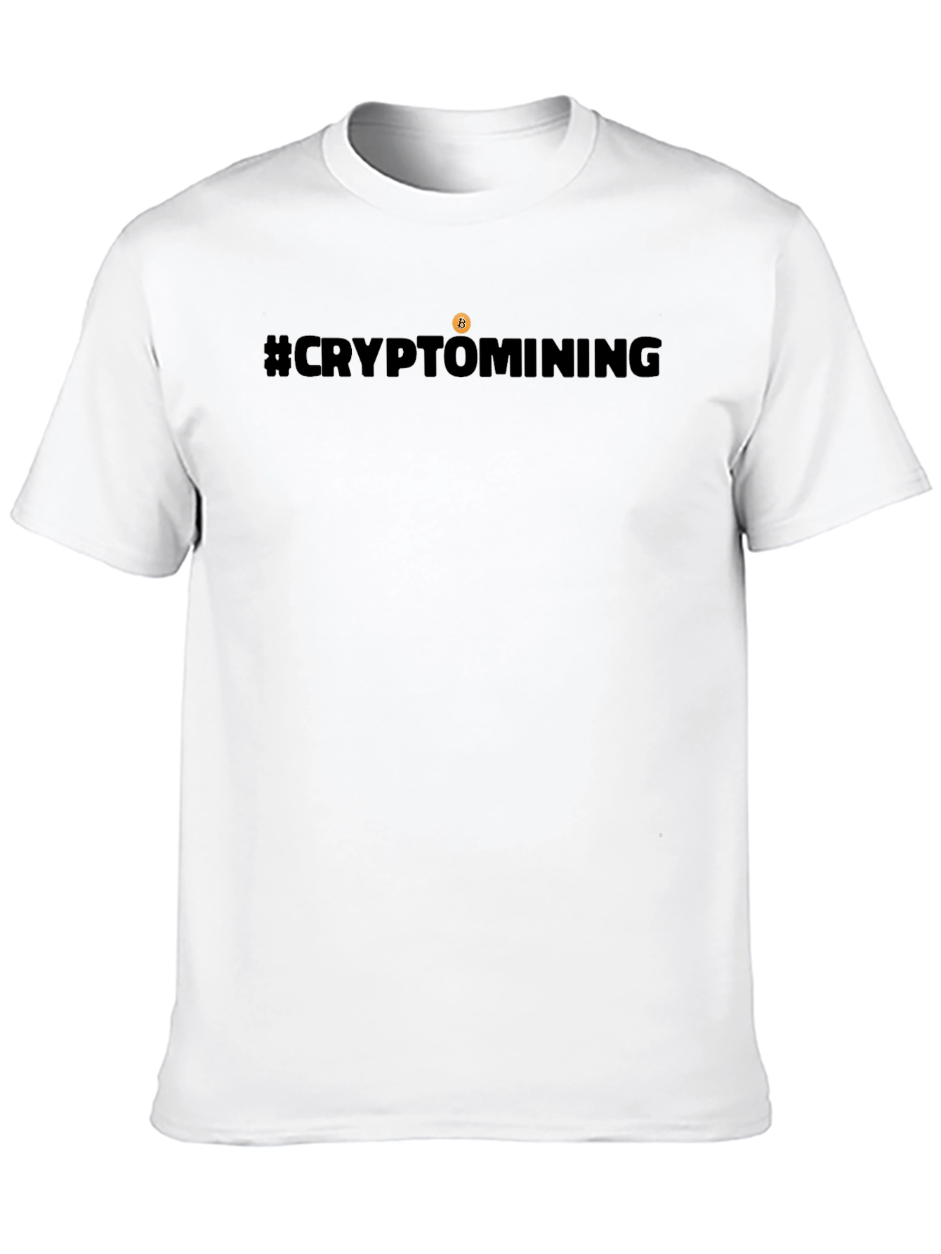 #CryptoMining Bitcoin T-Shirt - Black Crew Neck Tee