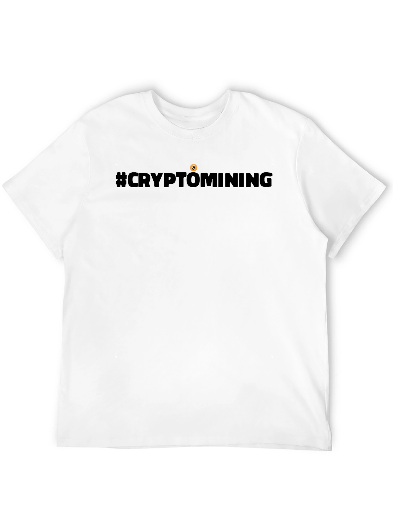 #CryptoMining Bitcoin T-Shirt - Black Crew Neck Tee