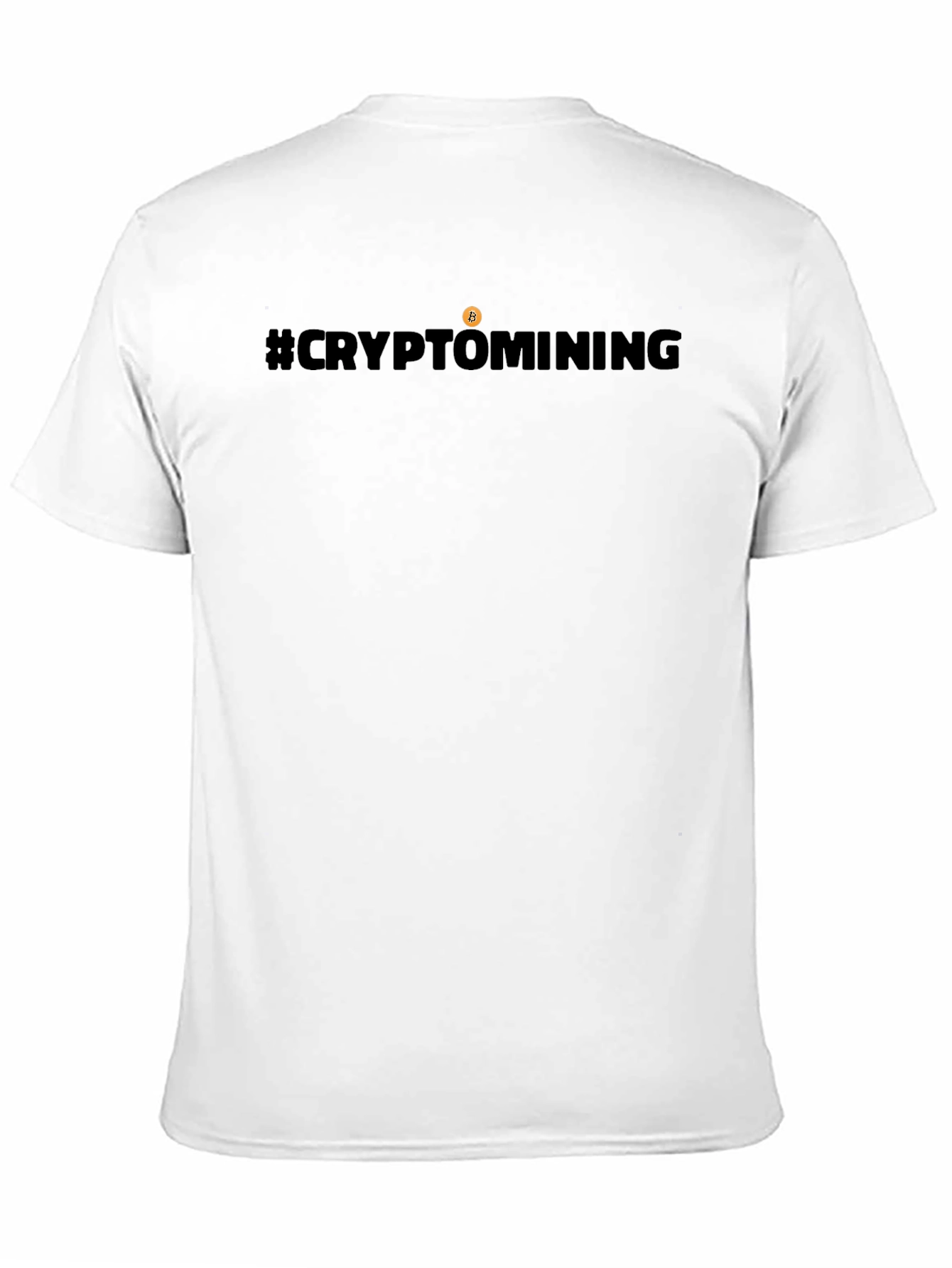 #CryptoMining Bitcoin T-Shirt - Black Crew Neck Tee