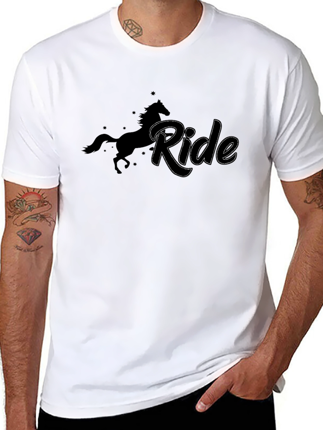 Ride Horse Graphic T-Shirt - Black Cotton Tee
