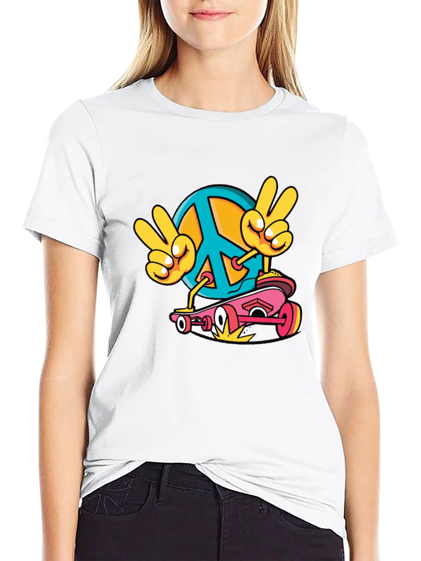 Peace Sign Skateboard T-Shirt
