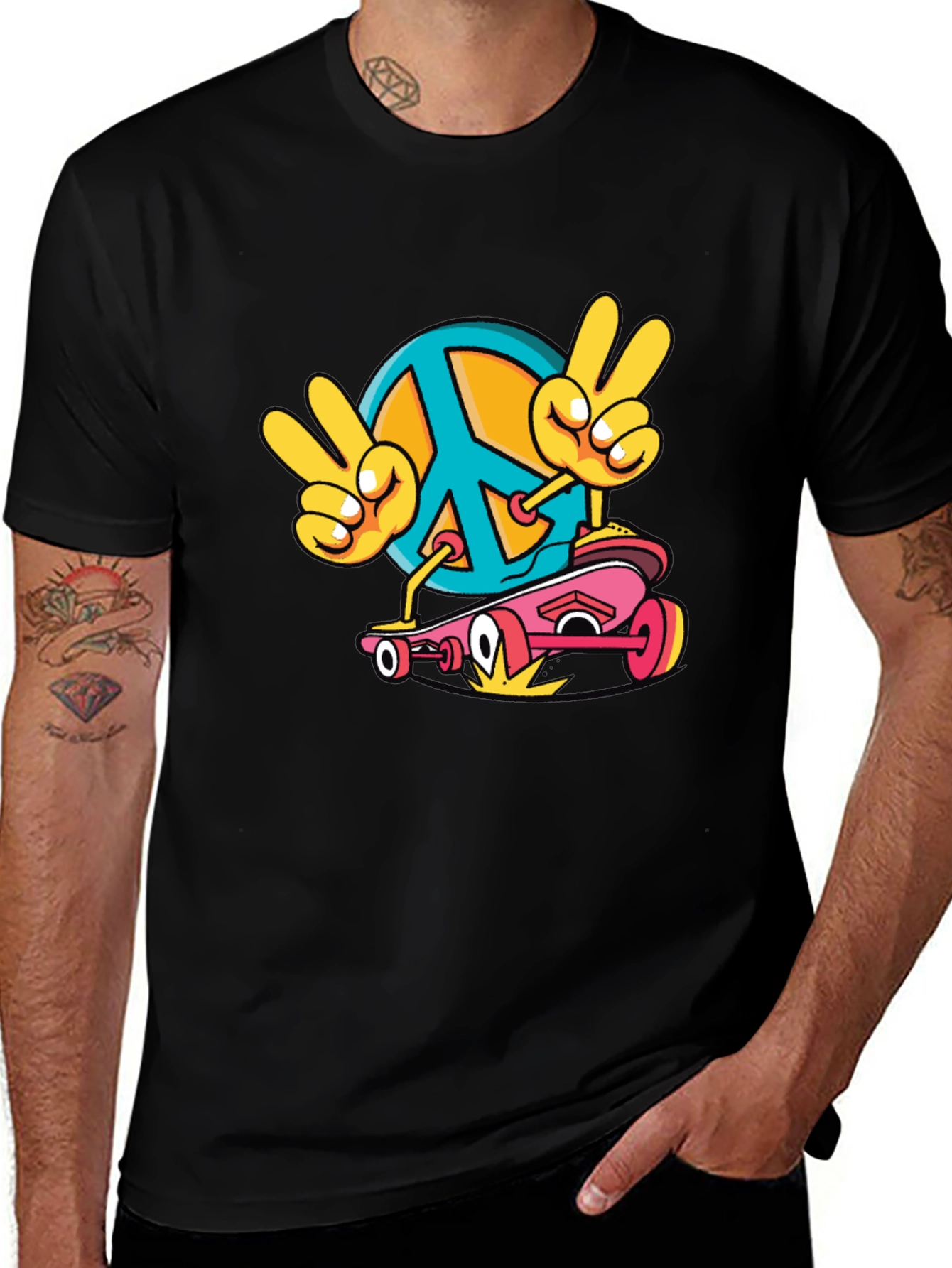 Peace Sign Skateboard T-Shirt