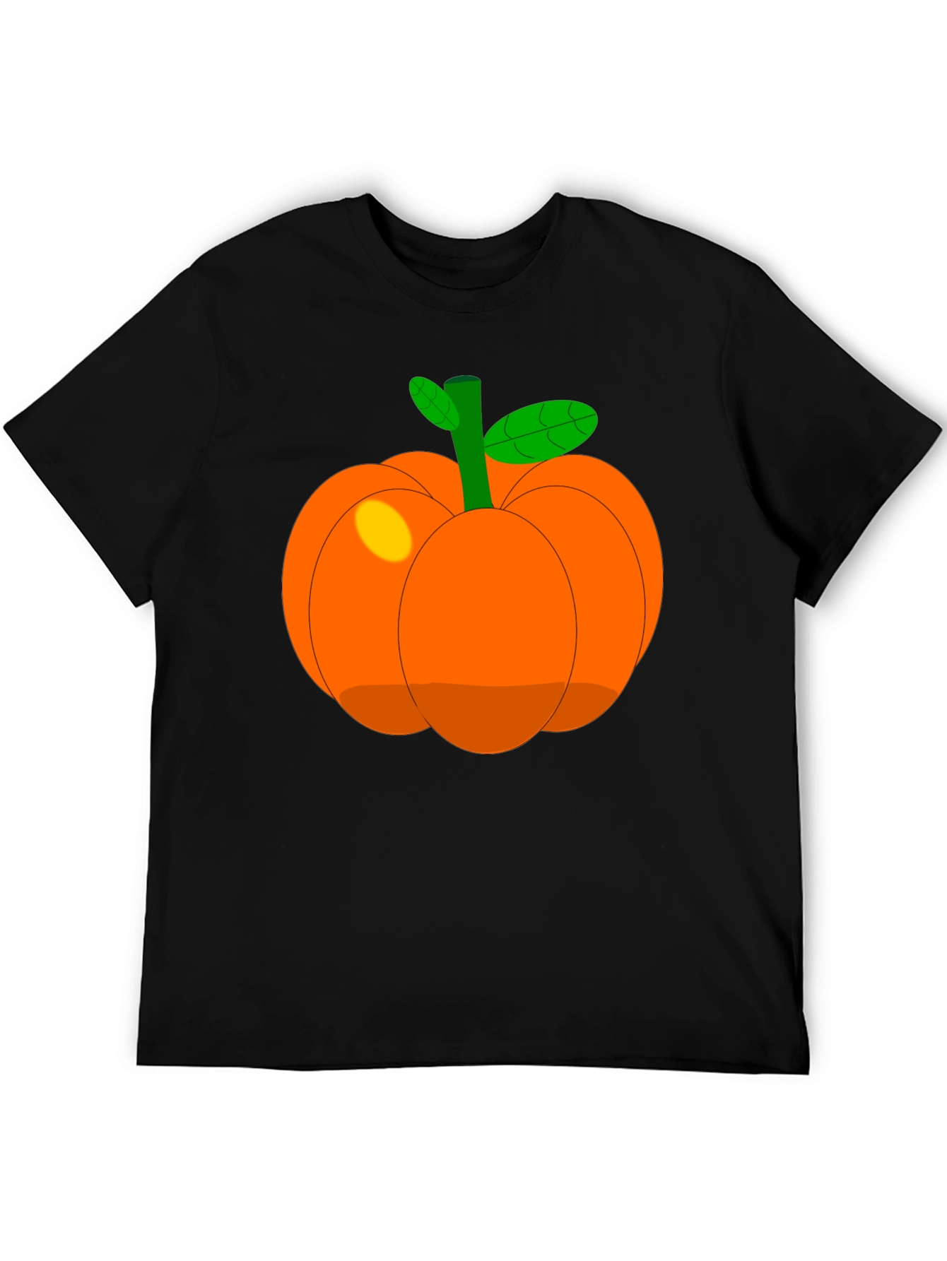 Whimsical Pumpkin Graphic T-Shirt - Black