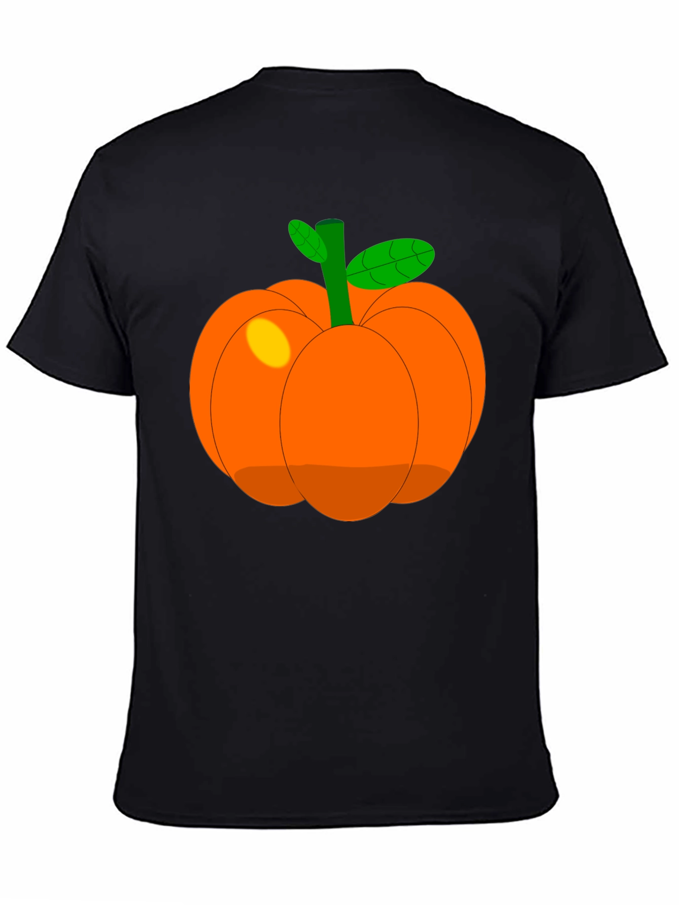 Whimsical Pumpkin Graphic T-Shirt - Black