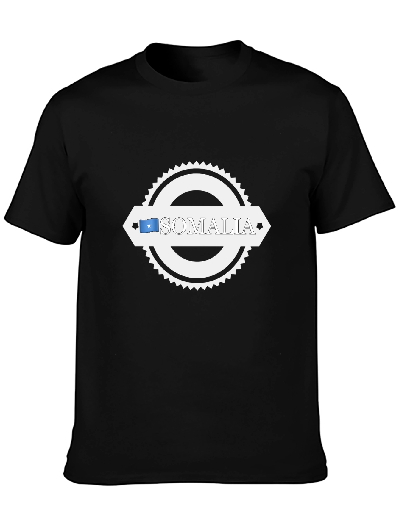 Somalia Flag Graphic T-Shirt - Black