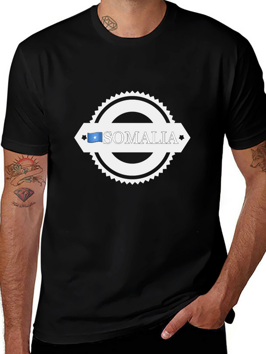 Somalia Flag Graphic T-Shirt - Black