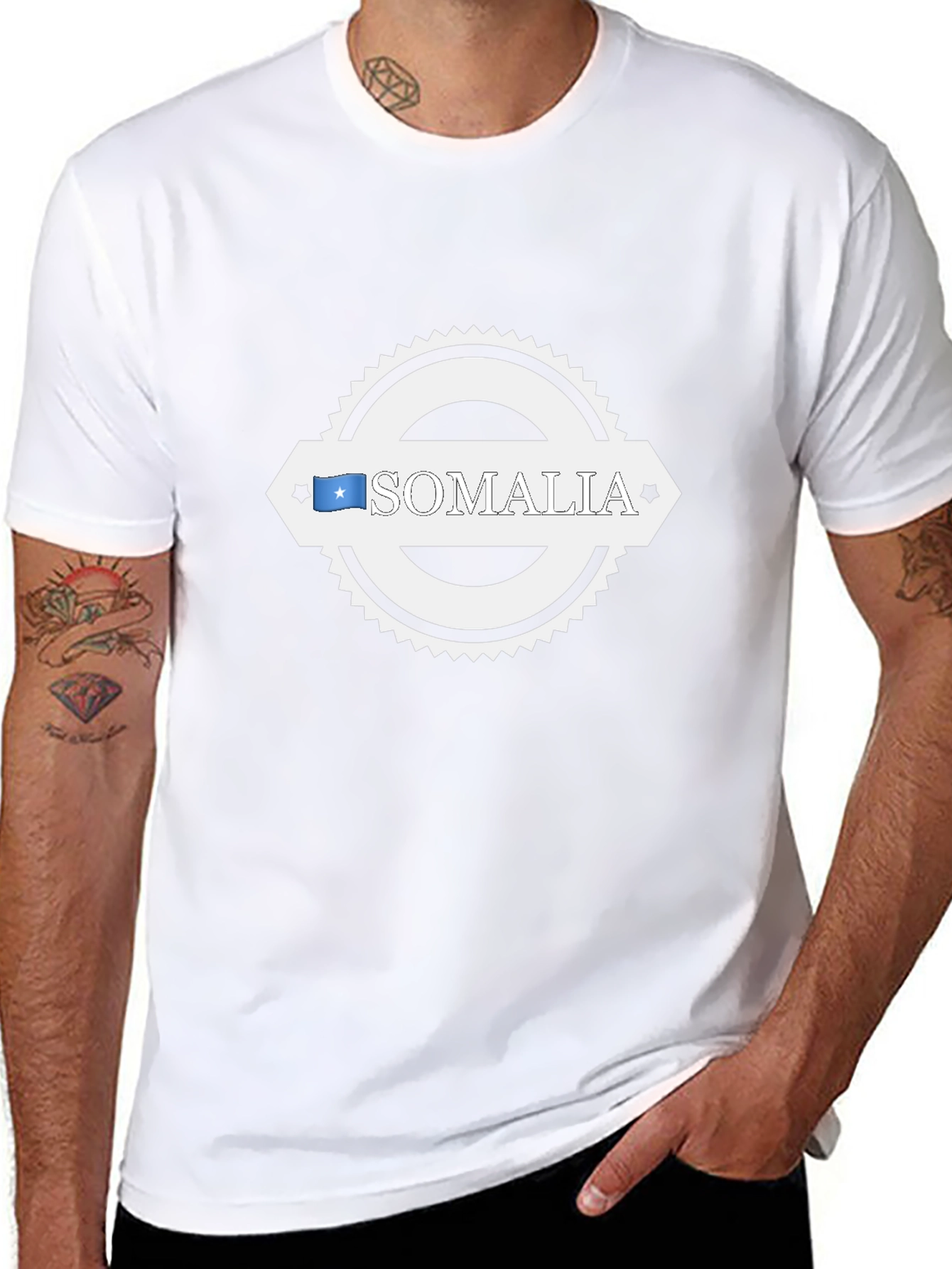 Somalia Flag Graphic T-Shirt - Black