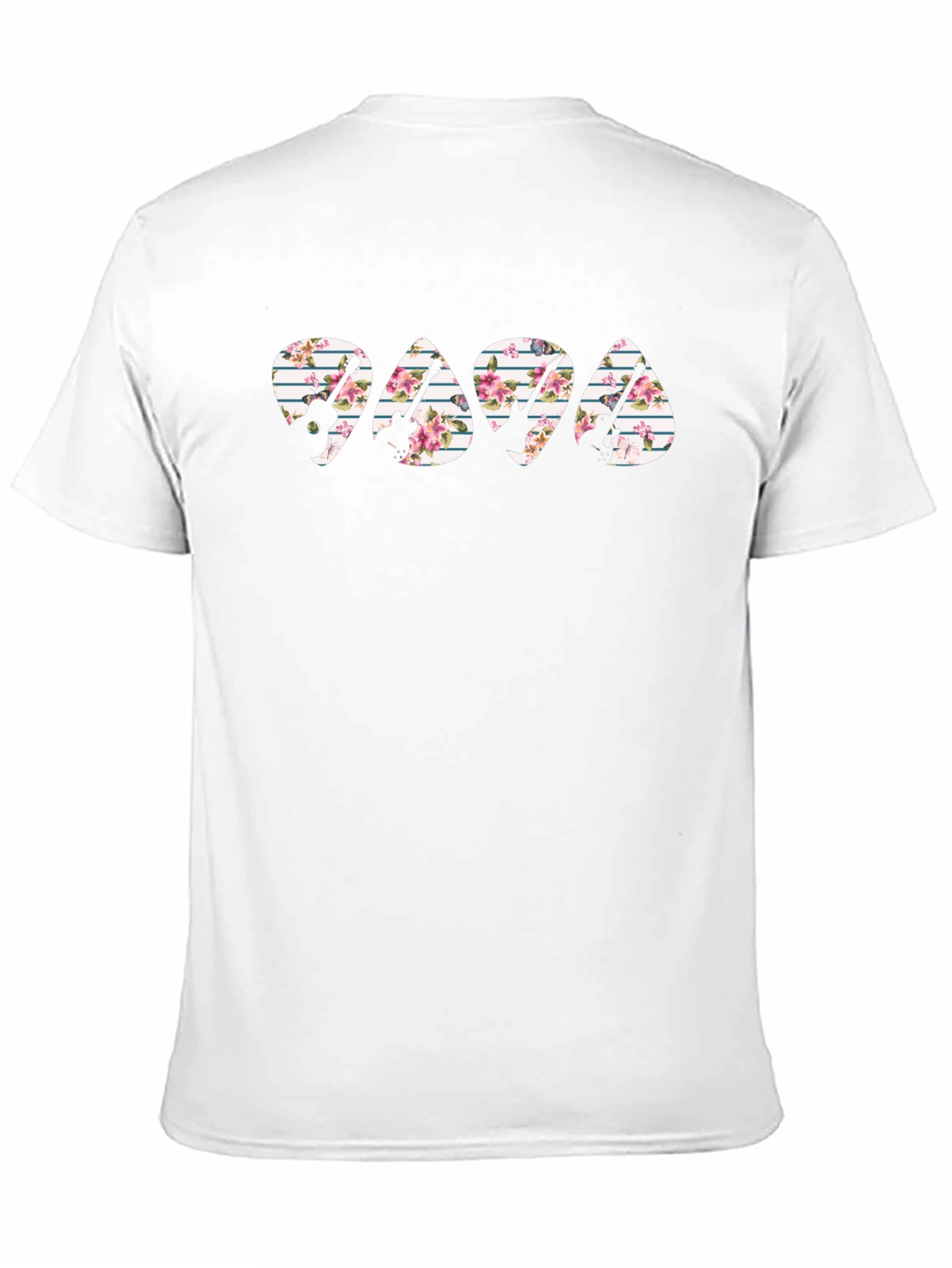 Floral Guitar Pick T-Shirt - Papa Rocker
