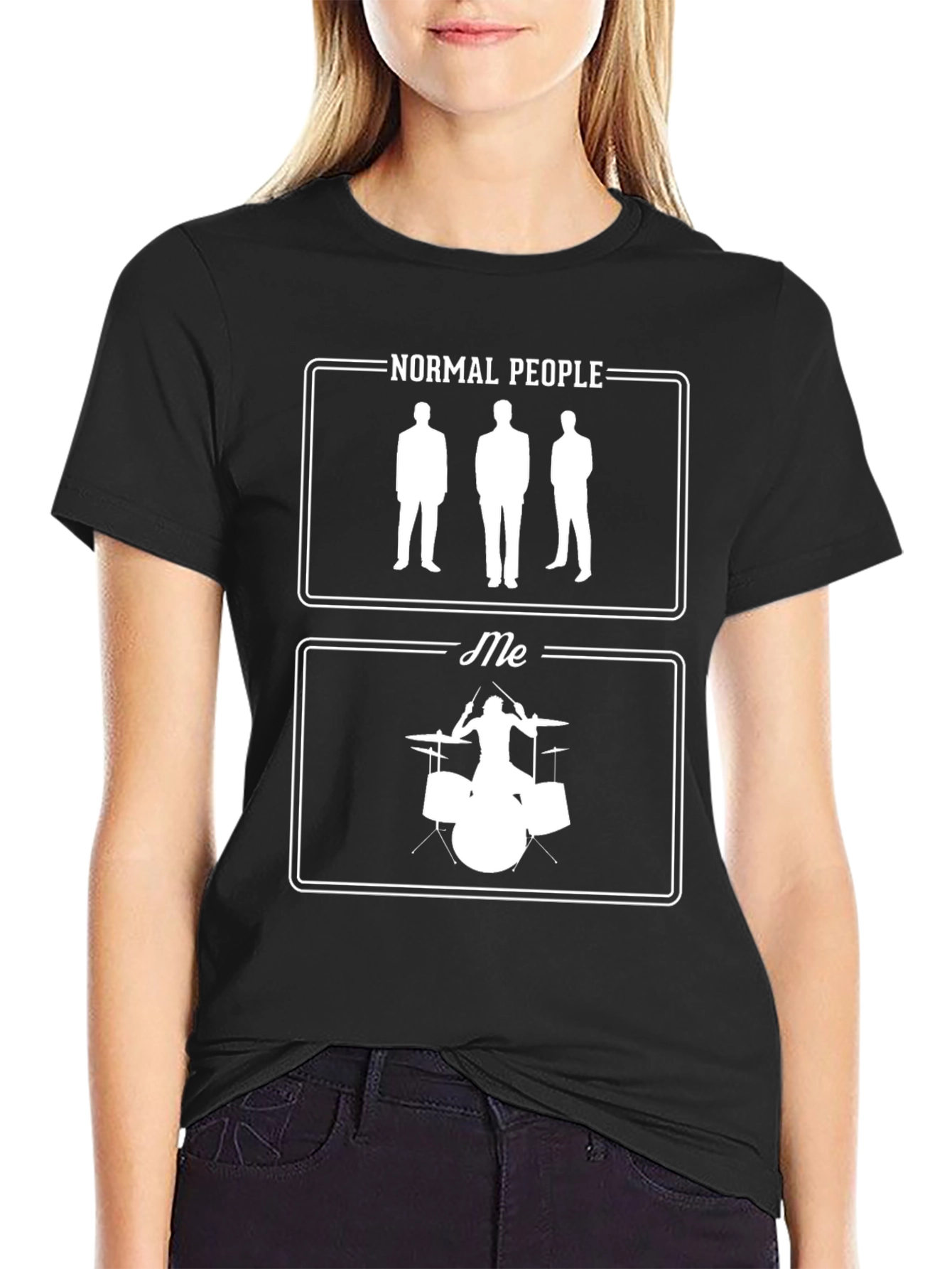 Normal People vs Me Drummer Graphic Tee