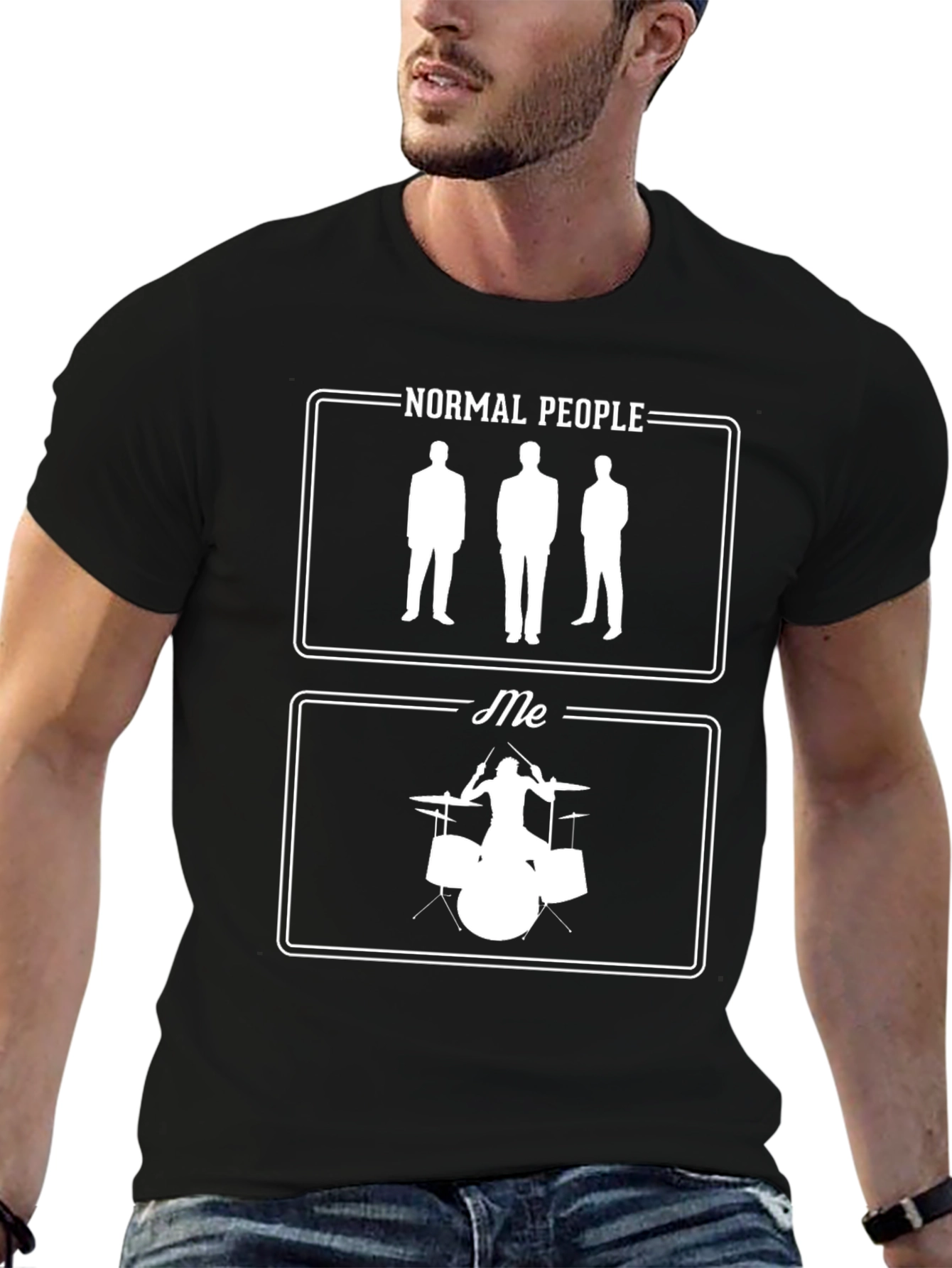 Normal People vs Me Drummer Graphic Tee
