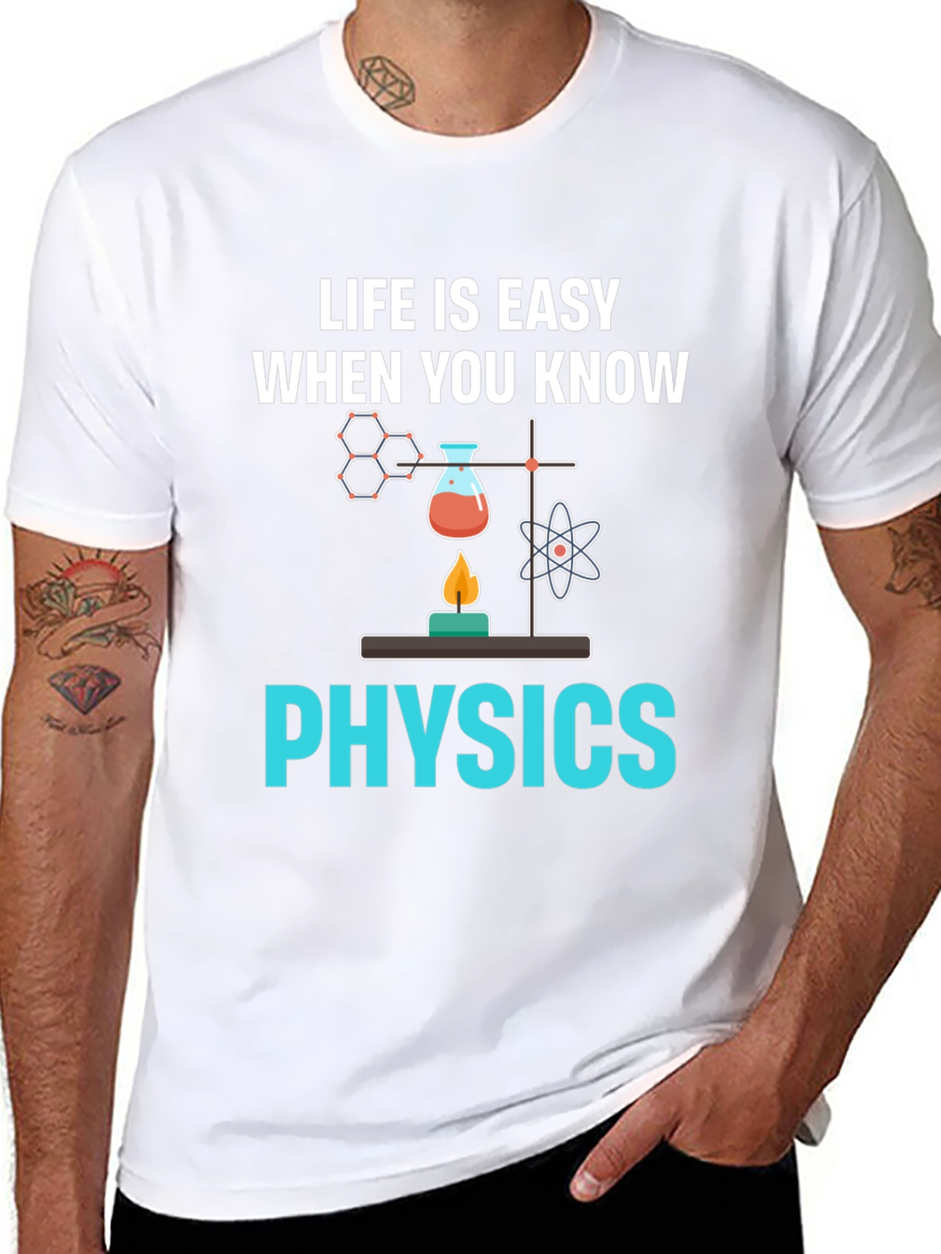 Life is Easy When You Know Physics Black T-Shirt