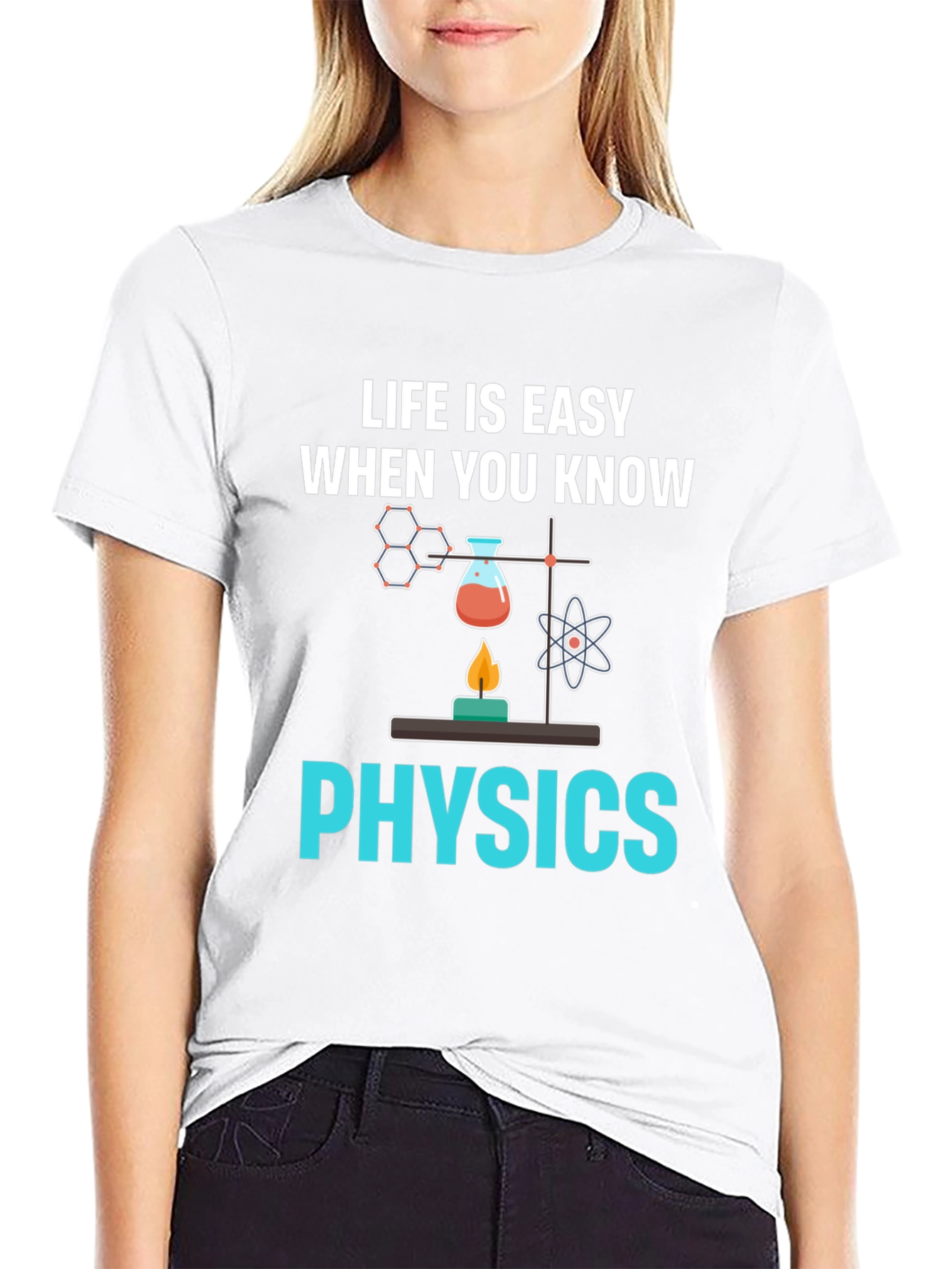 Life is Easy When You Know Physics Black T-Shirt