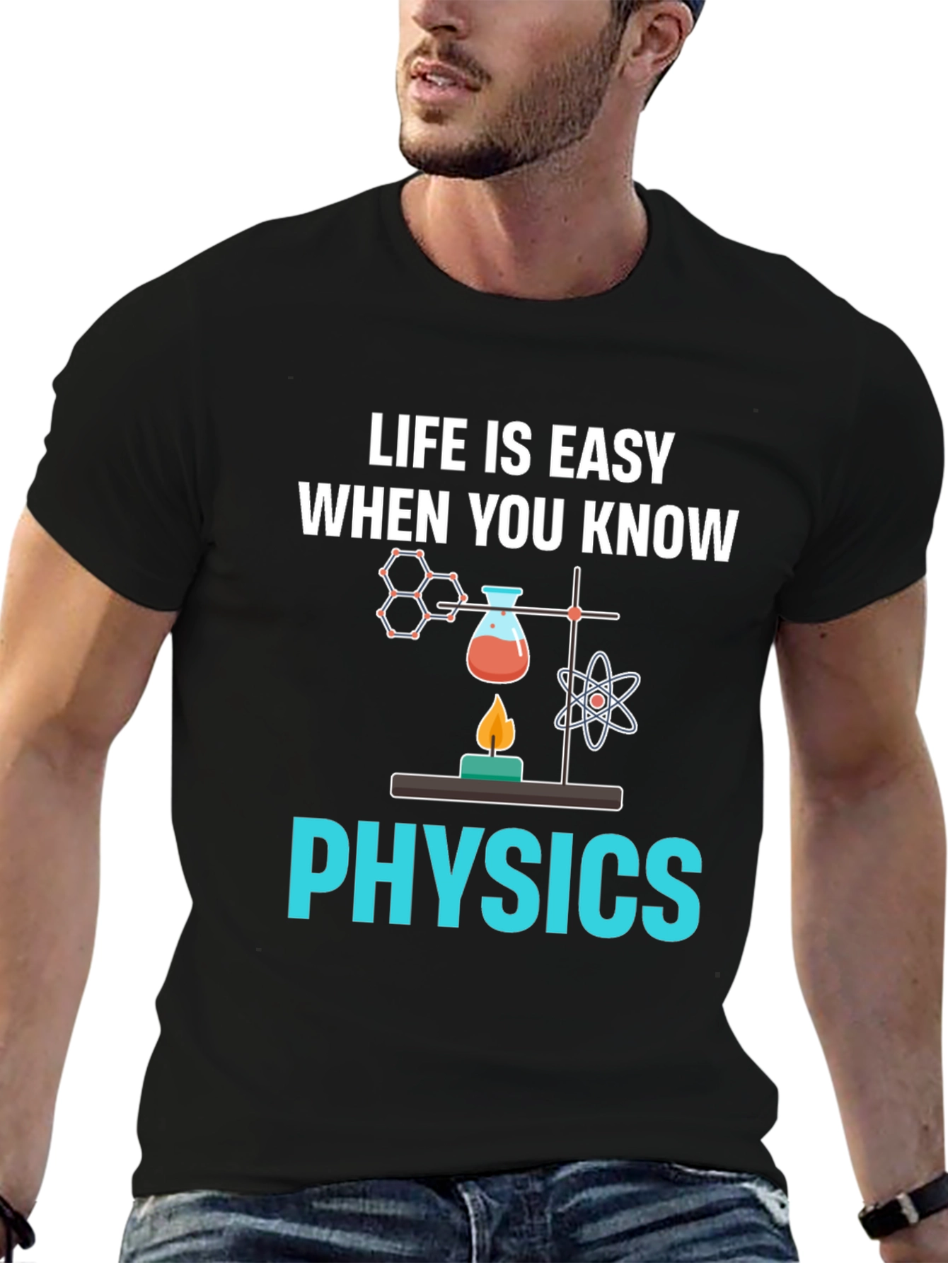 Life is Easy When You Know Physics Black T-Shirt