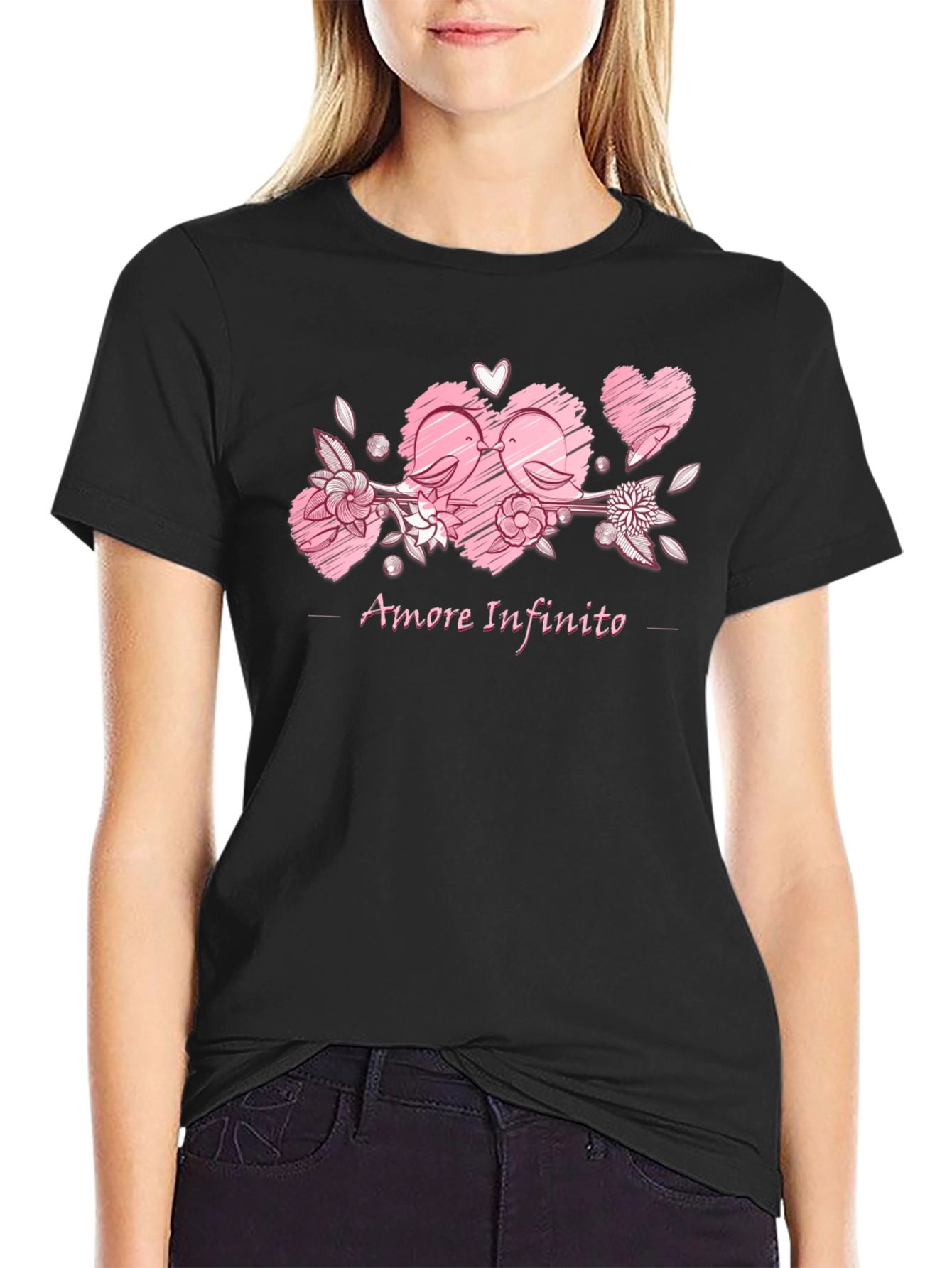 Amore Infinito T-Shirt - Love Birds Design