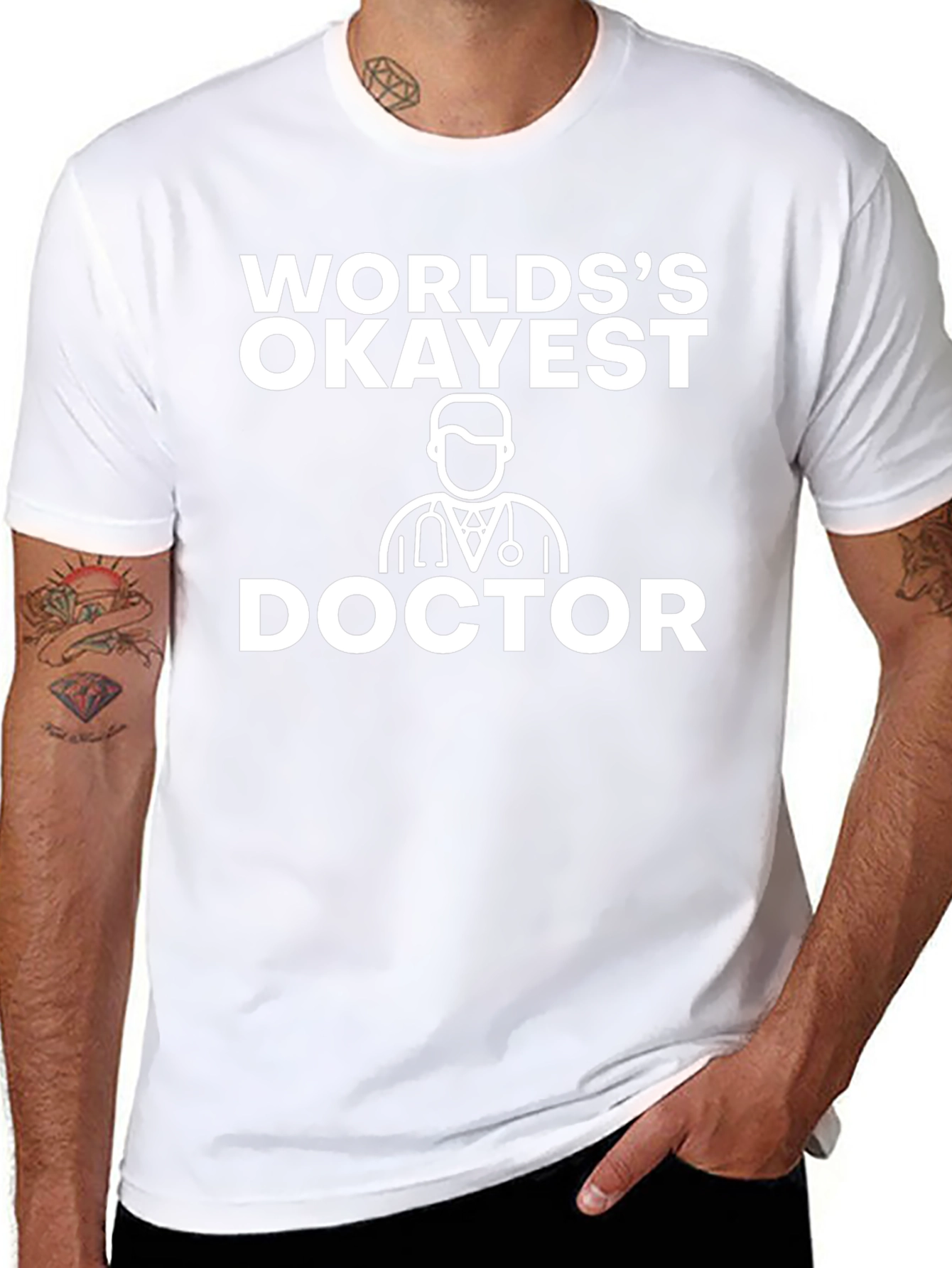 Worlds Okayest Doctor T-Shirt Funny Gift