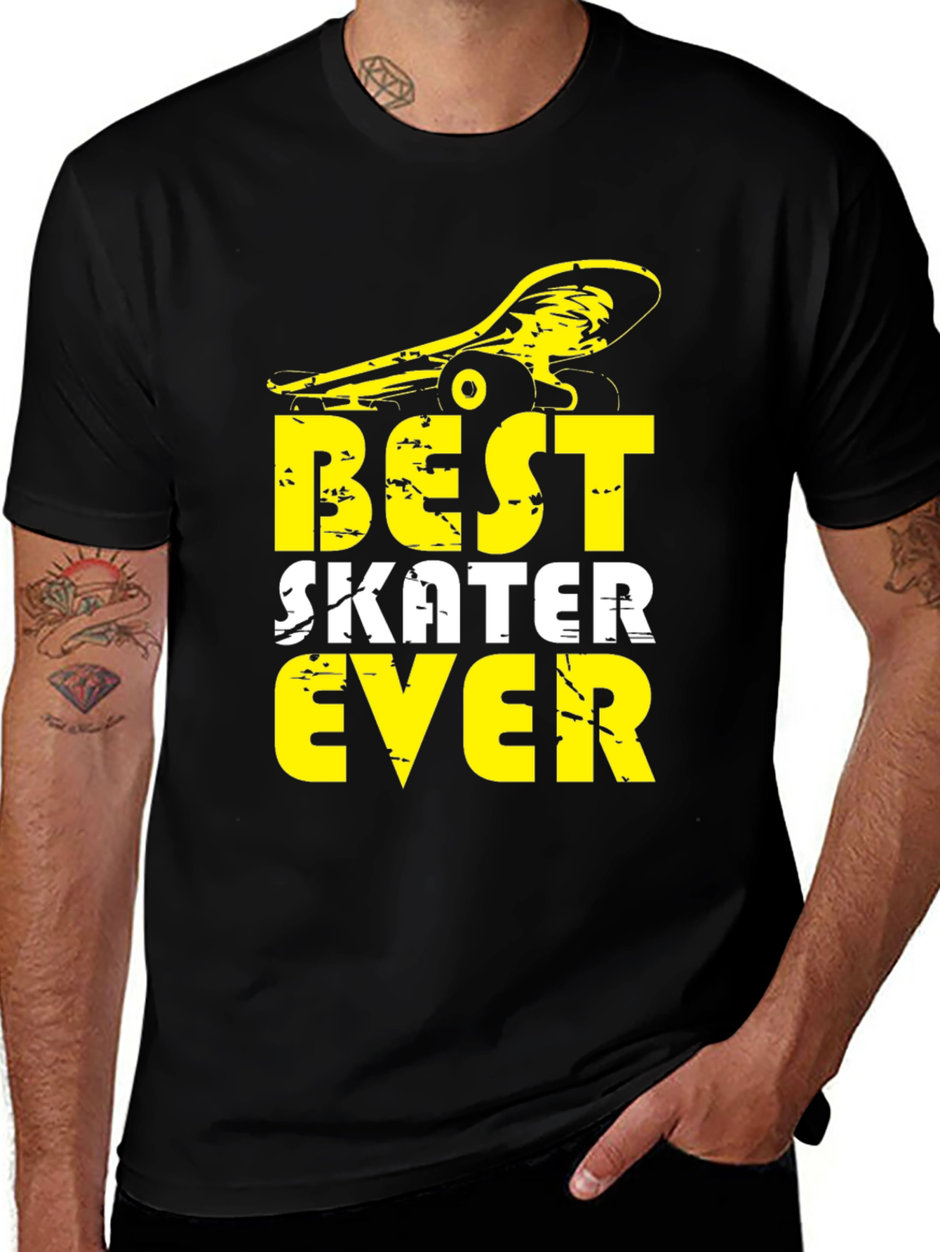 Best Skater Ever Graphic Tee - Cool Skateboard Design
