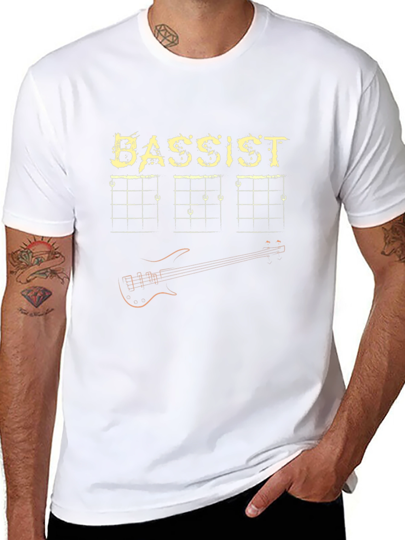 Bassist Guitar Chord Black T-Shirt