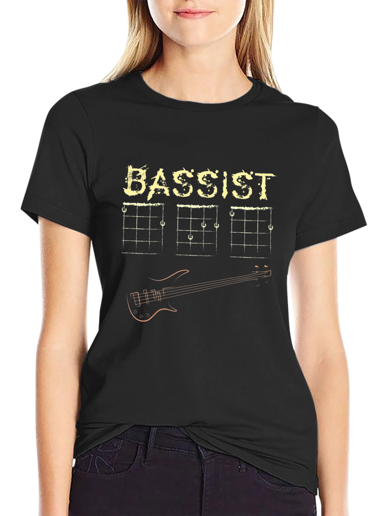 Bassist Guitar Chord Black T-Shirt