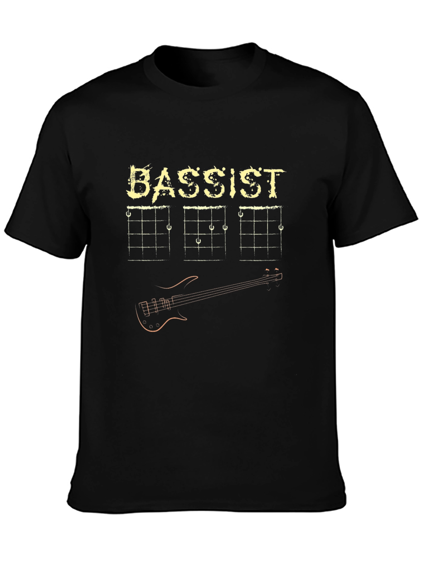 Bassist Guitar Chord Black T-Shirt