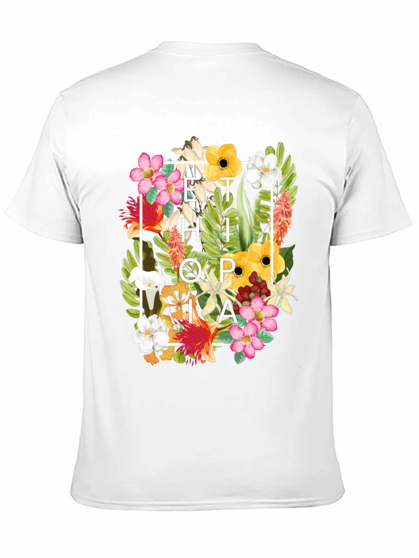 Floral Ethiopia Print T-Shirt