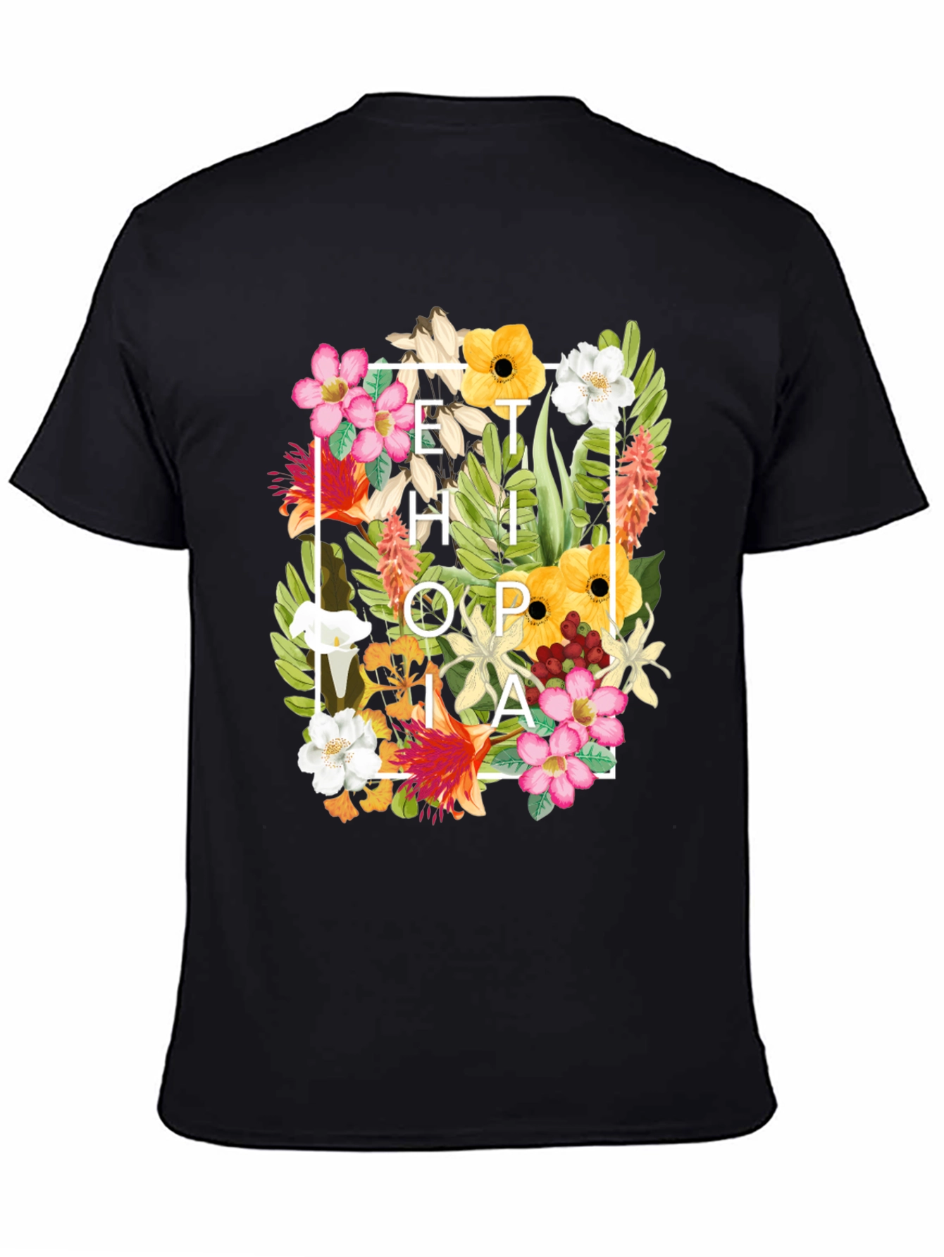 Floral Ethiopia Print T-Shirt