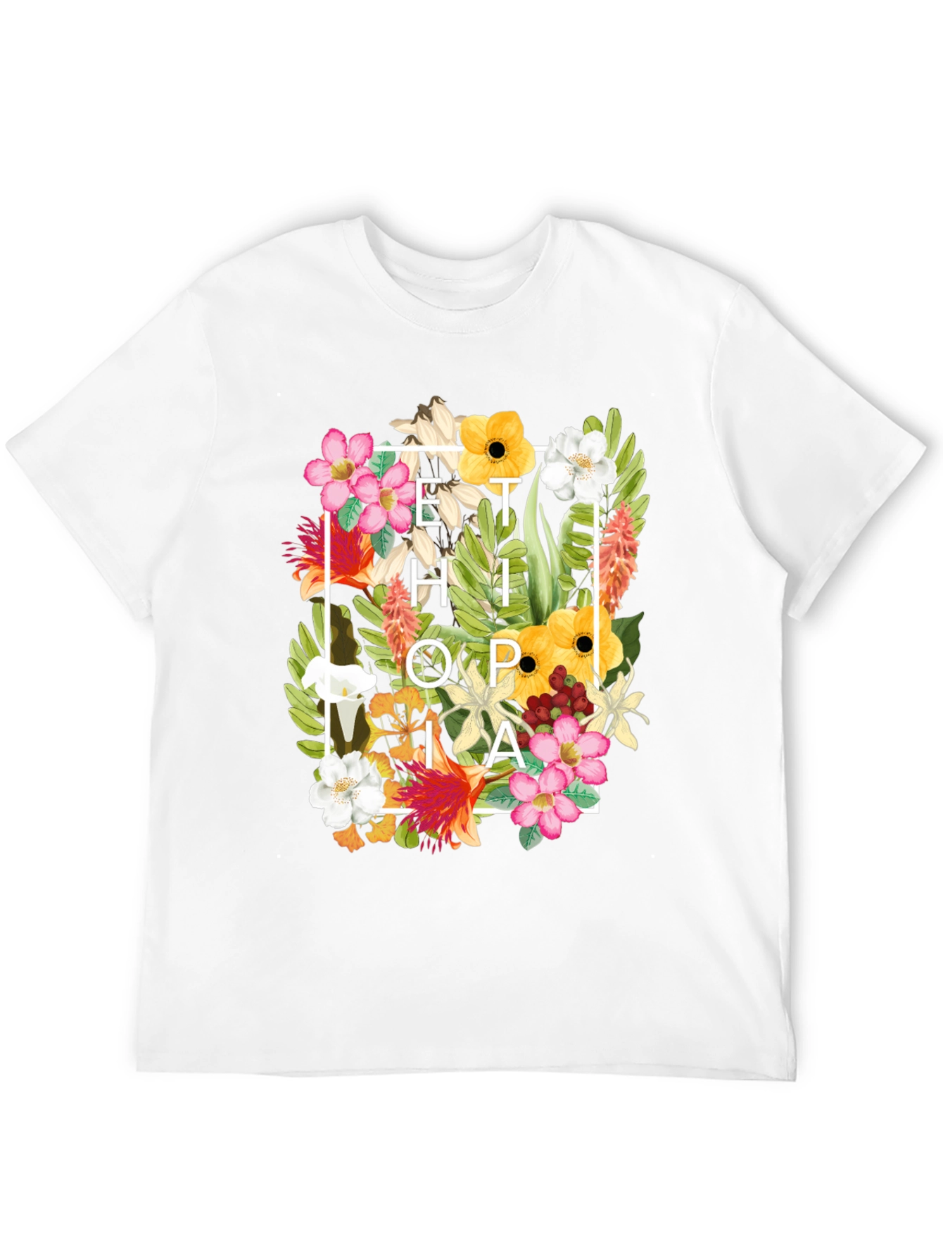 Floral Ethiopia Print T-Shirt