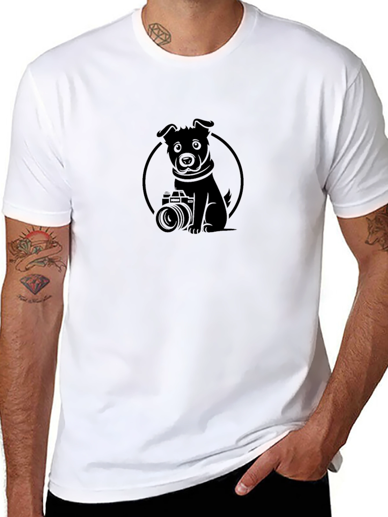 Dog Photographer Graphic Tee - Black