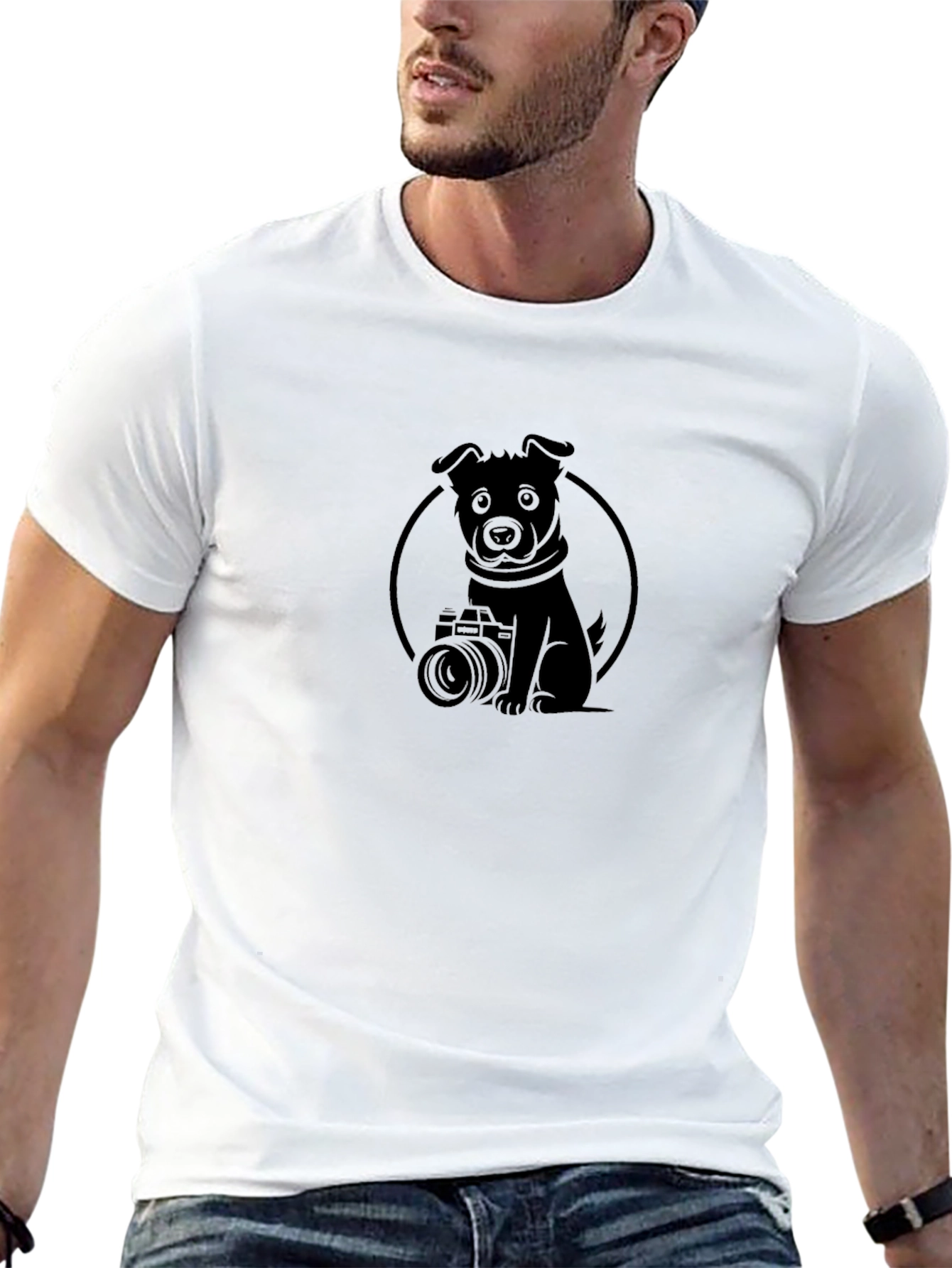 Dog Photographer Graphic Tee - Black