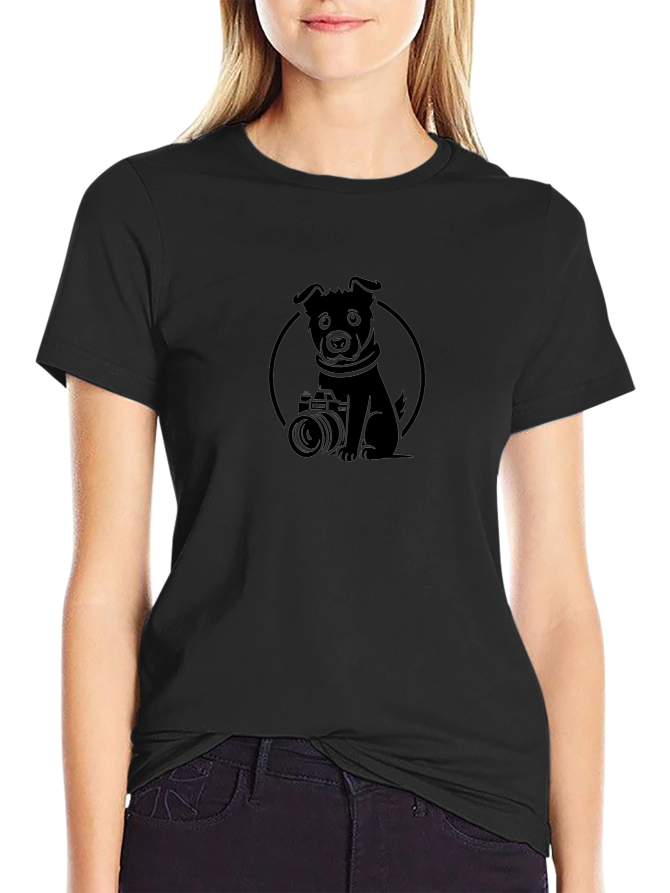 Dog Photographer Graphic Tee - Black