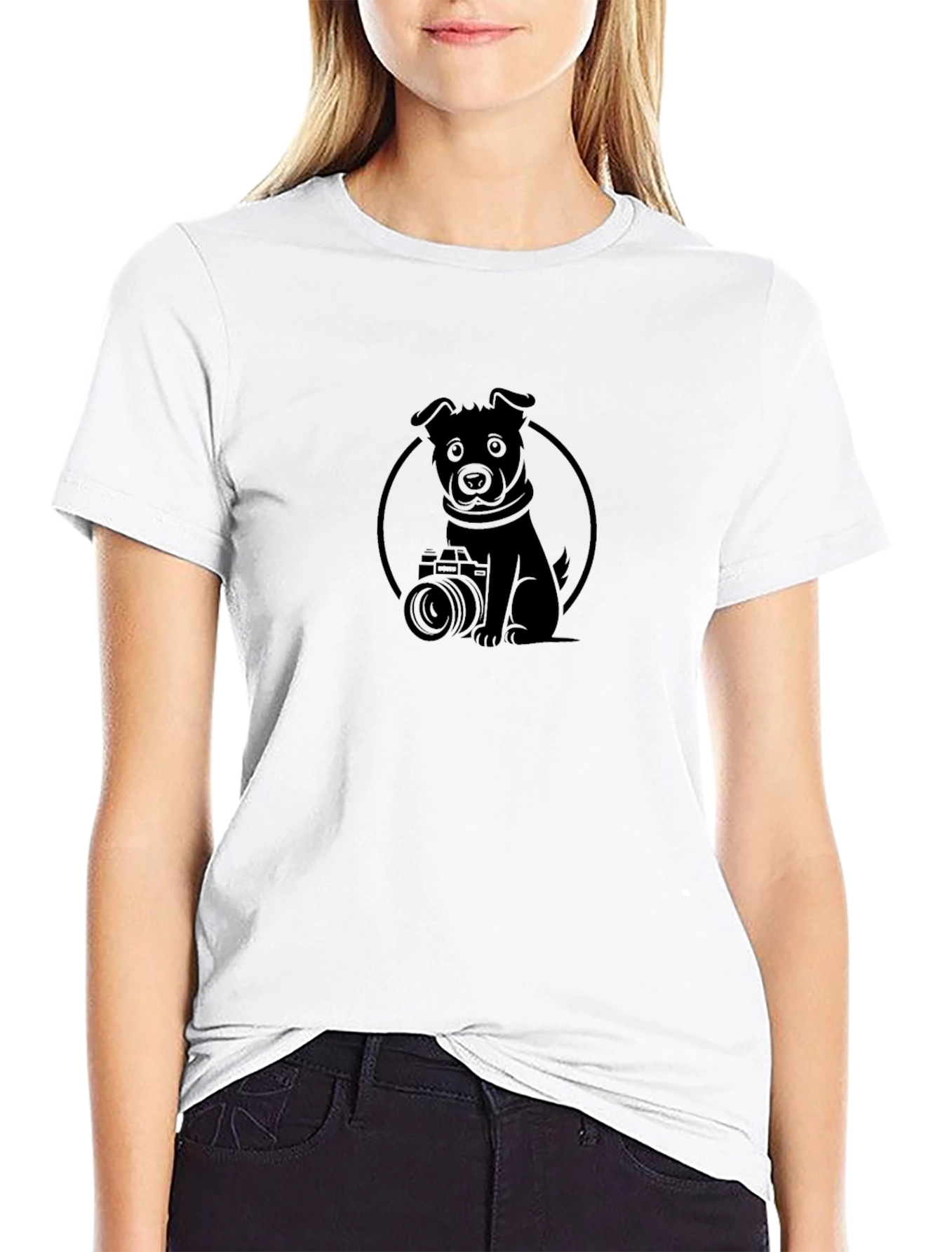 Dog Photographer Graphic Tee - Black