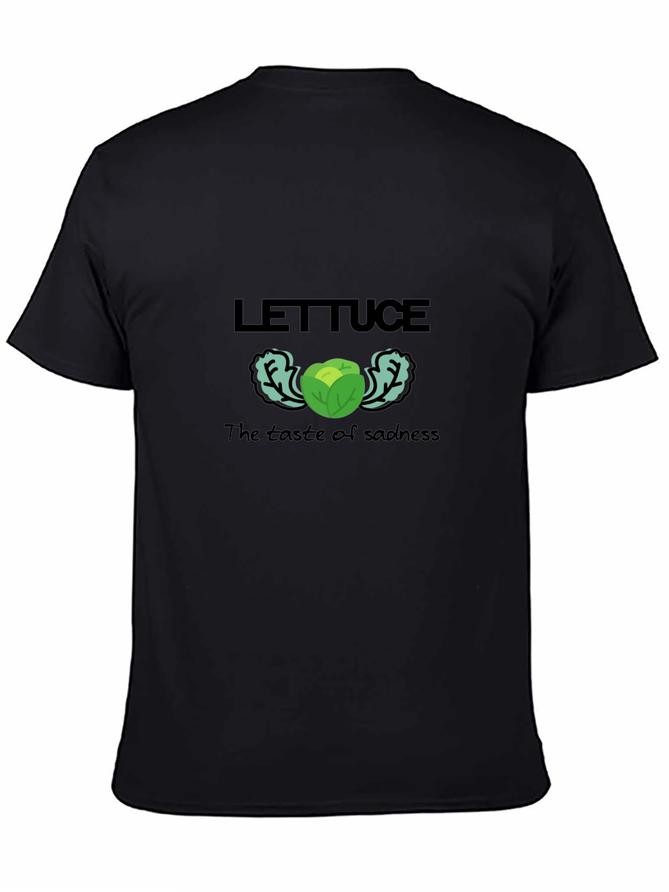 Lettuce: The Taste of Sadness Black Graphic T-Shirt