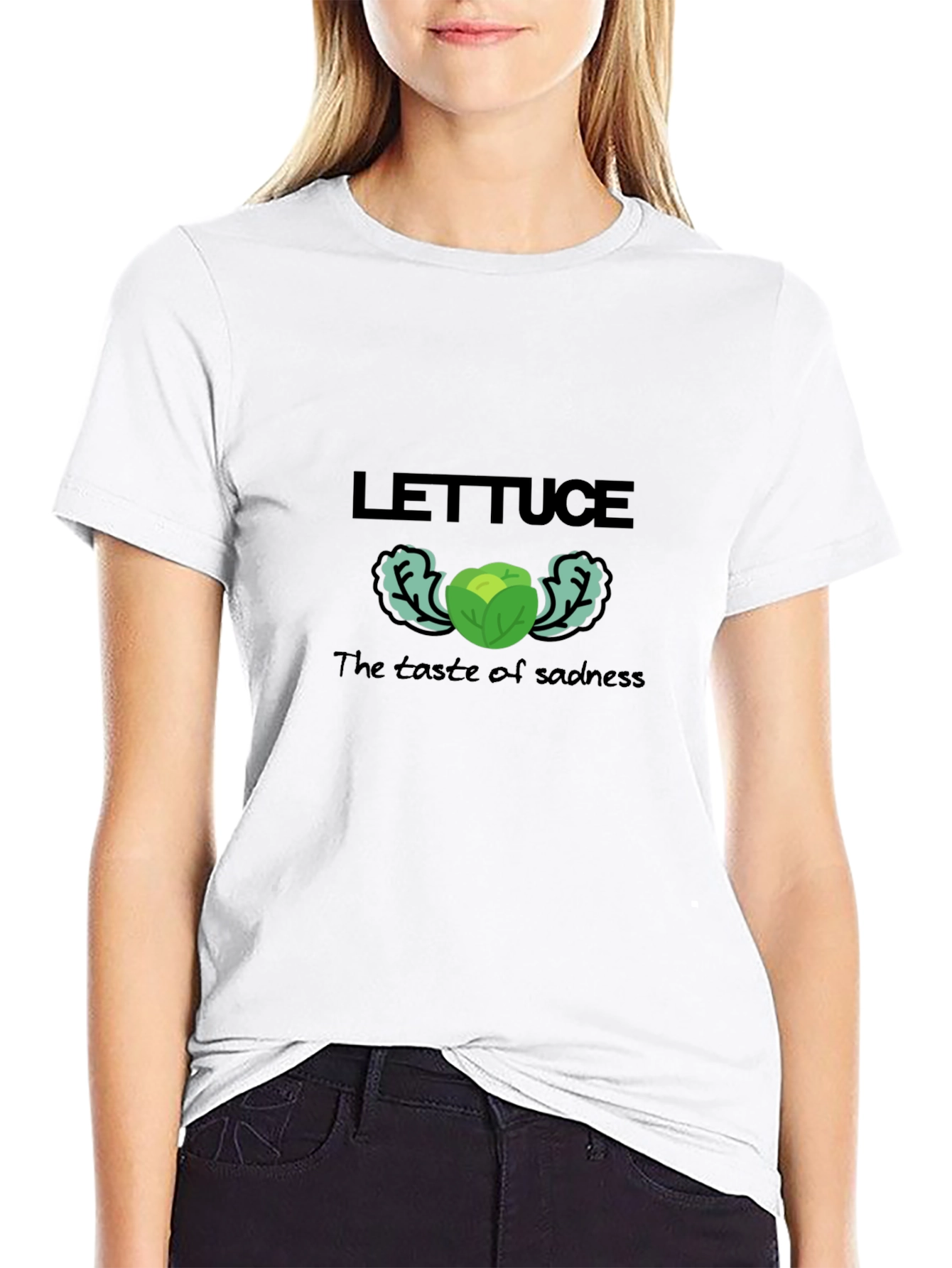 Lettuce: The Taste of Sadness Black Graphic T-Shirt