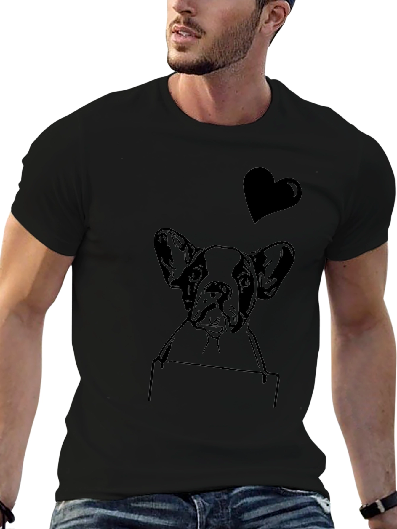 Dog Lover T-Shirt: French Bulldog Heart Tee