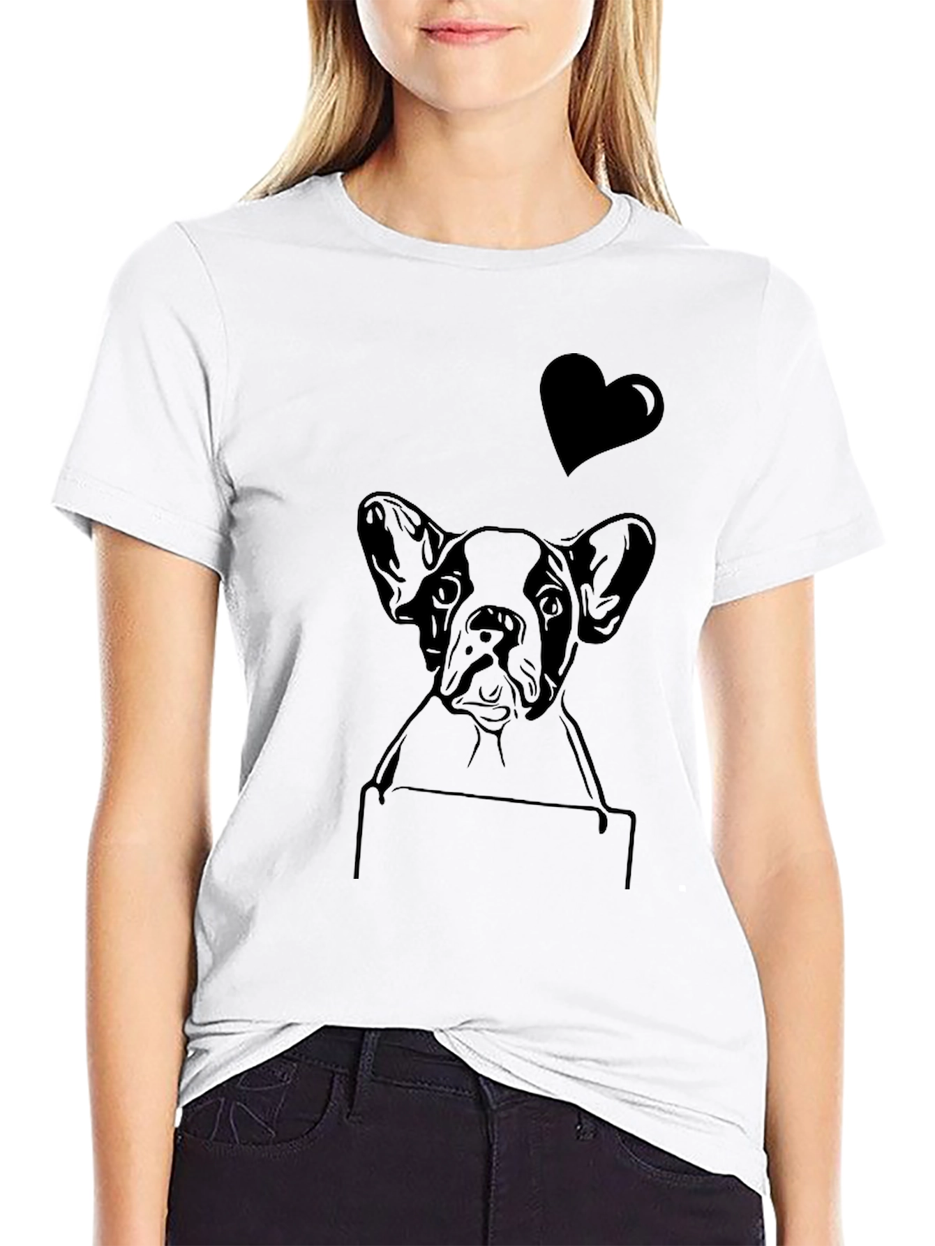 Dog Lover T-Shirt: French Bulldog Heart Tee
