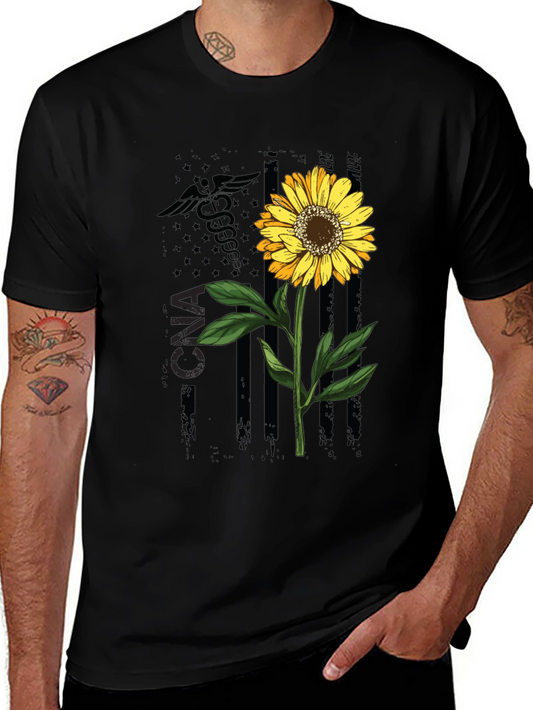 CNA Sunflower Graphic Tee - Stylish Nurse Appreciation Shirt