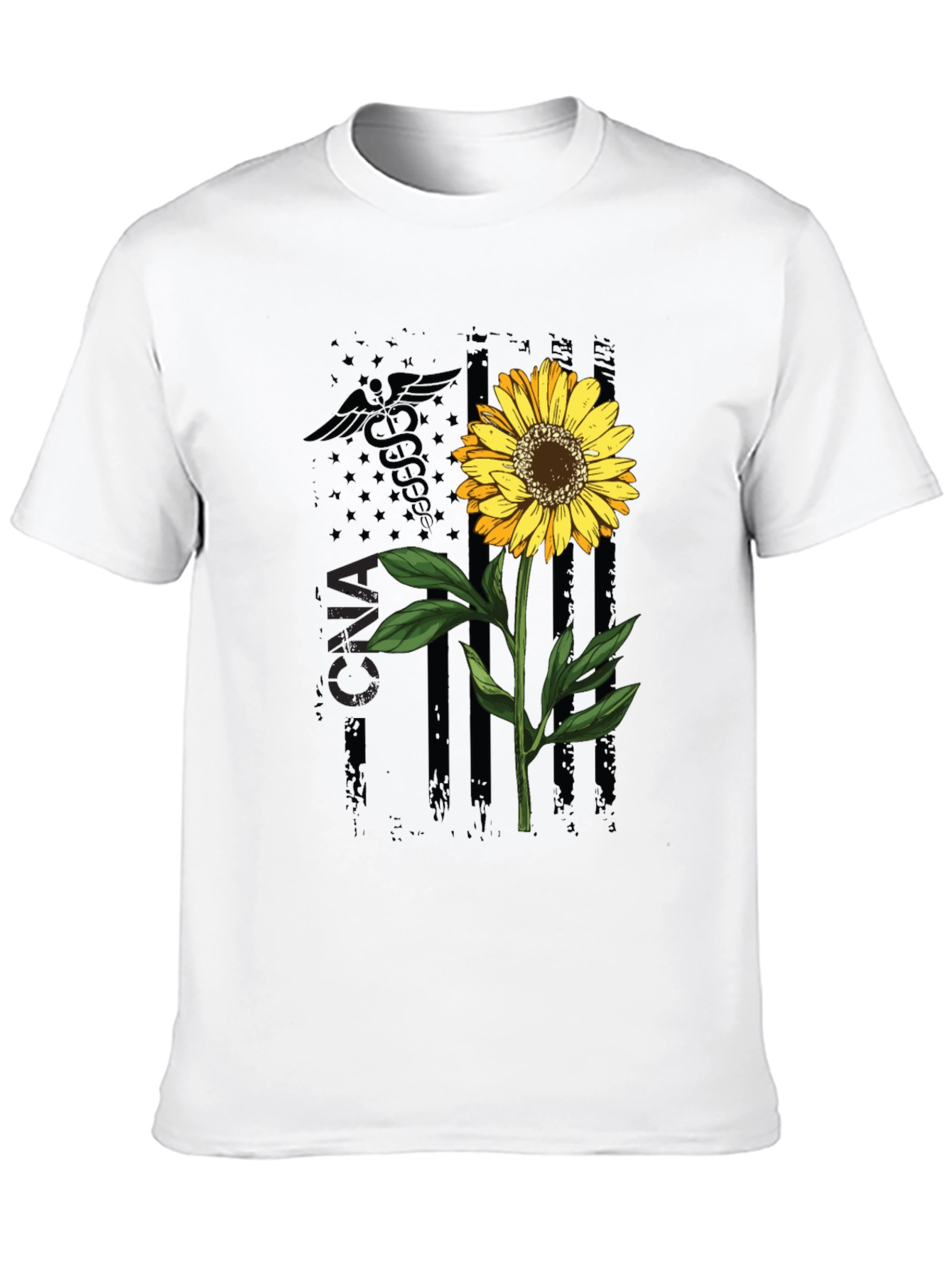 CNA Sunflower Graphic Tee - Stylish Nurse Appreciation Shirt