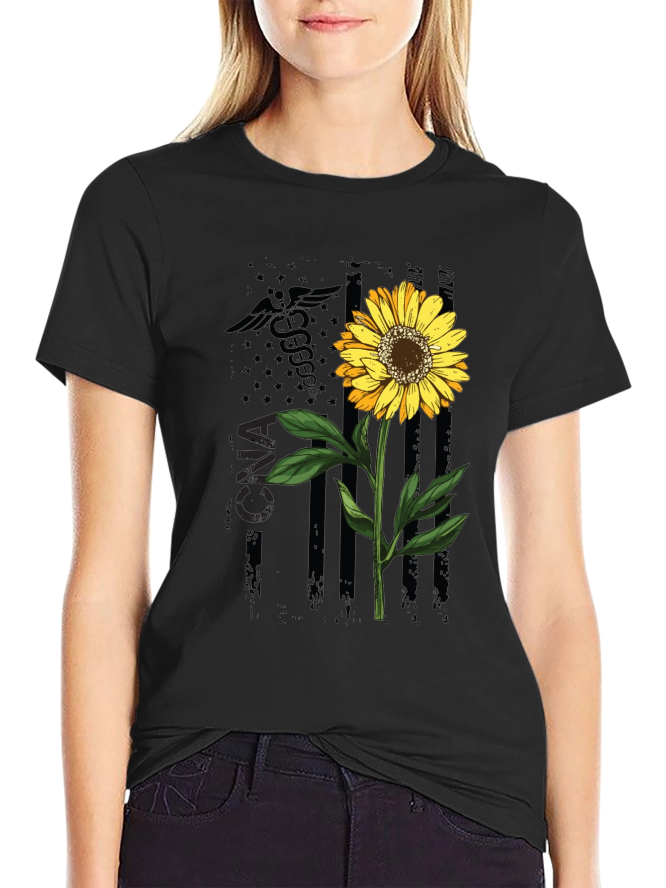 CNA Sunflower Graphic Tee - Stylish Nurse Appreciation Shirt
