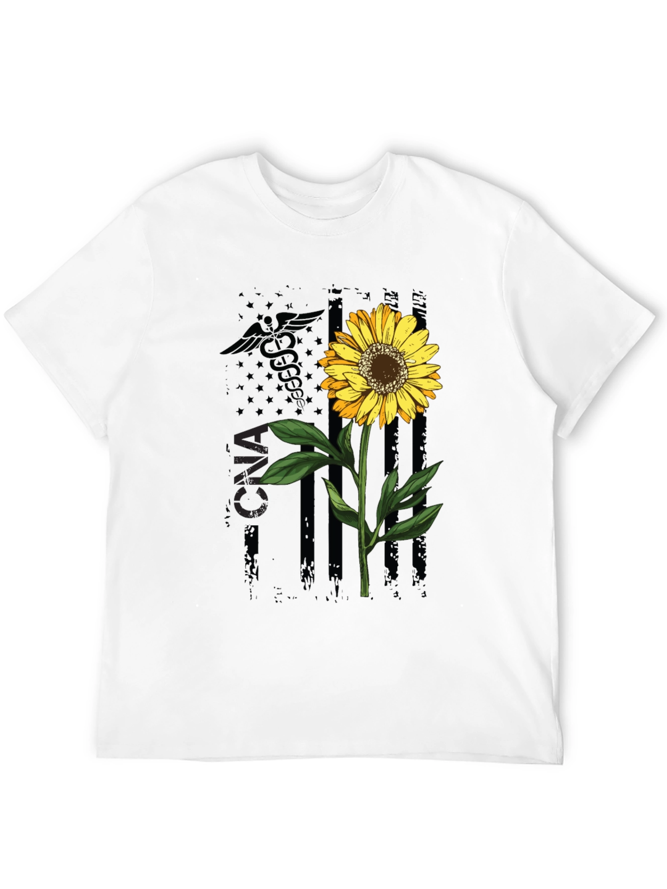 CNA Sunflower Graphic Tee - Stylish Nurse Appreciation Shirt