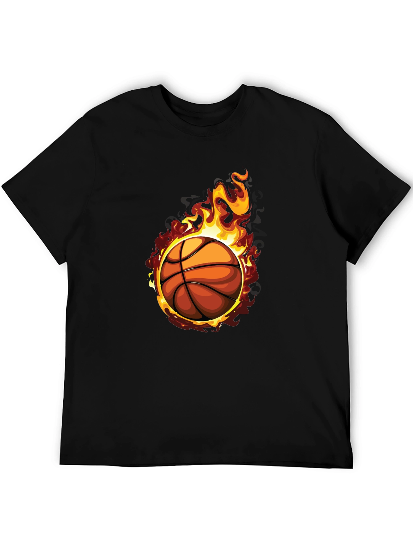 Flaming Basketball Graphic Tee