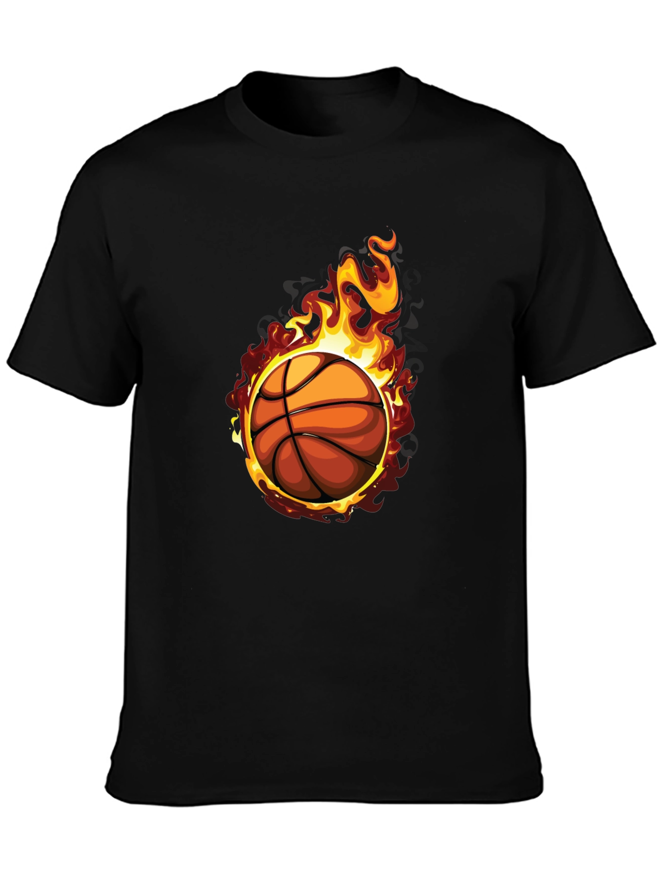 Flaming Basketball Graphic Tee