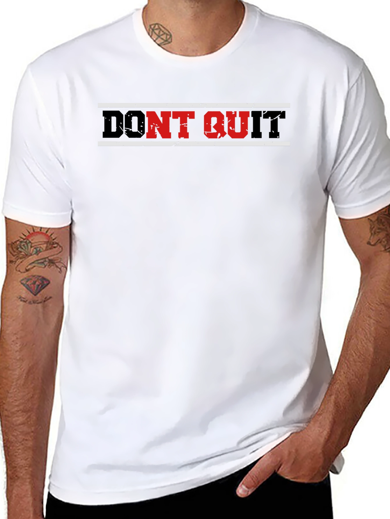 Dont Quit Graphic Print Mens Black T-Shirt