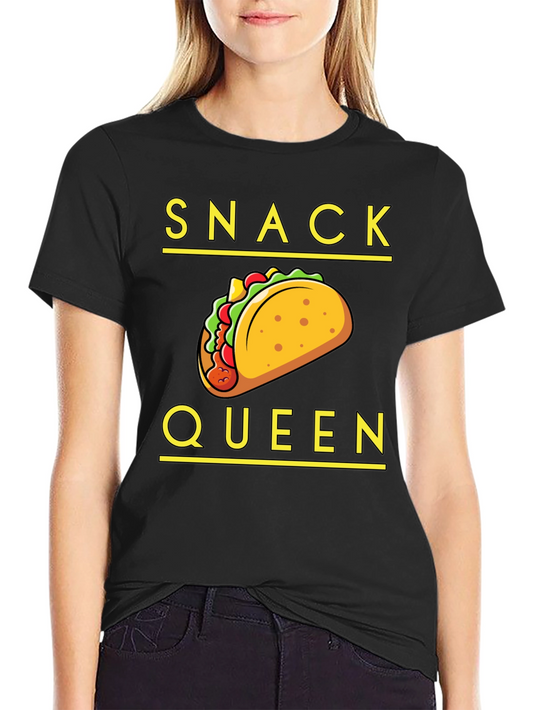 Snack Queen Taco Graphic T-Shirt - Fun Foodie Tee