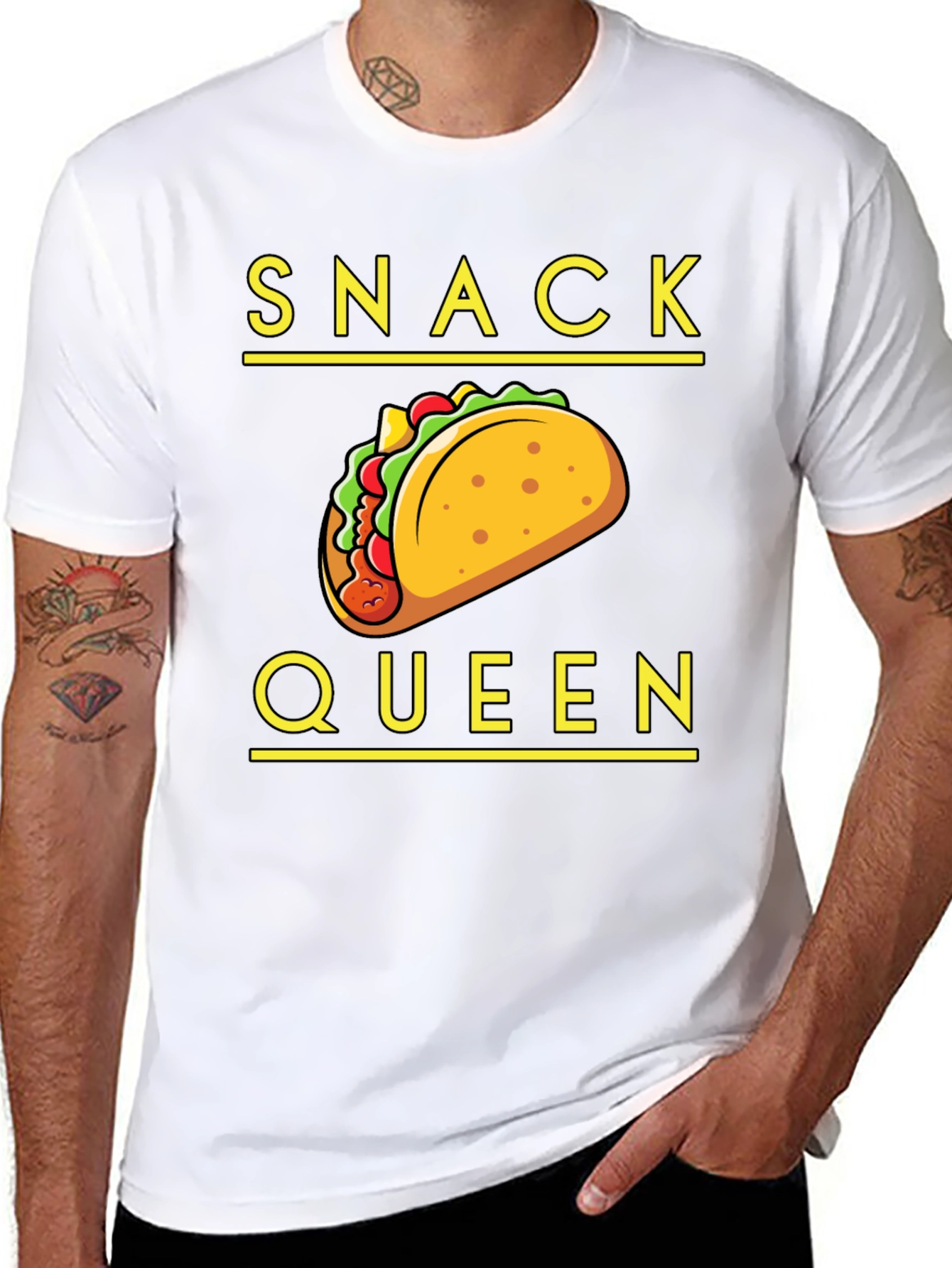 Snack Queen Taco Graphic T-Shirt - Fun Foodie Tee