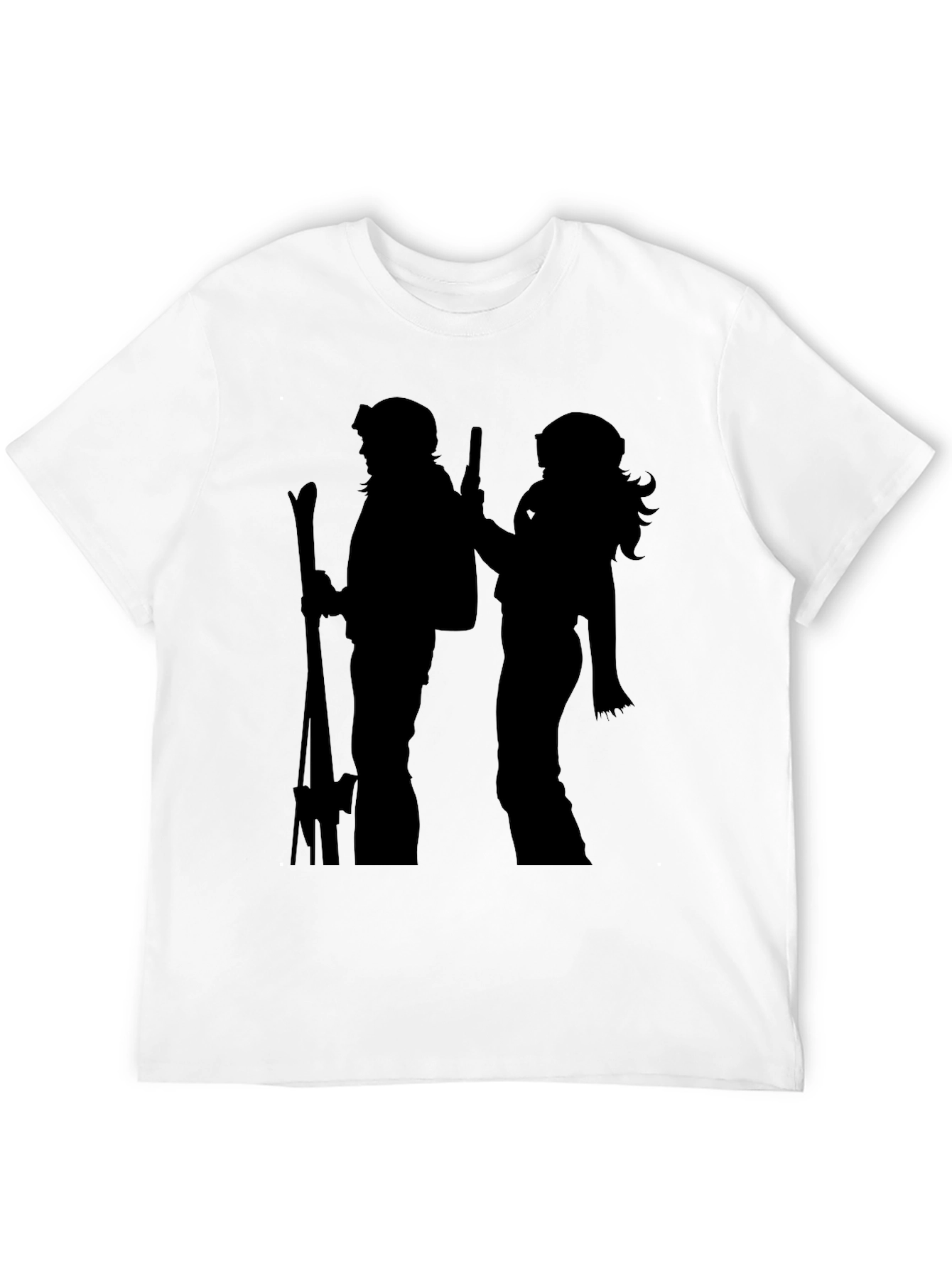 Silhouette Ski Duo Black T-Shirt