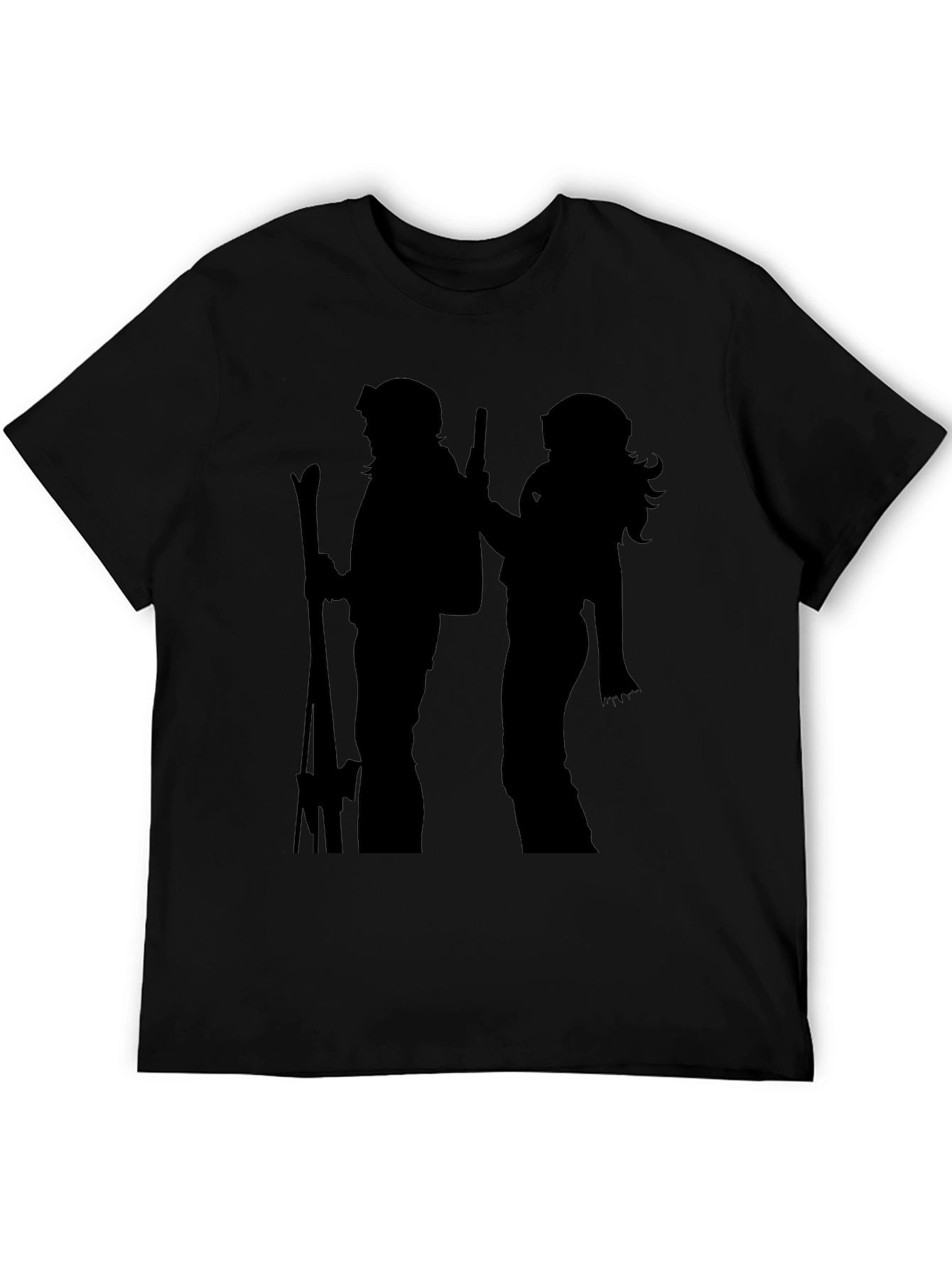 Silhouette Ski Duo Black T-Shirt