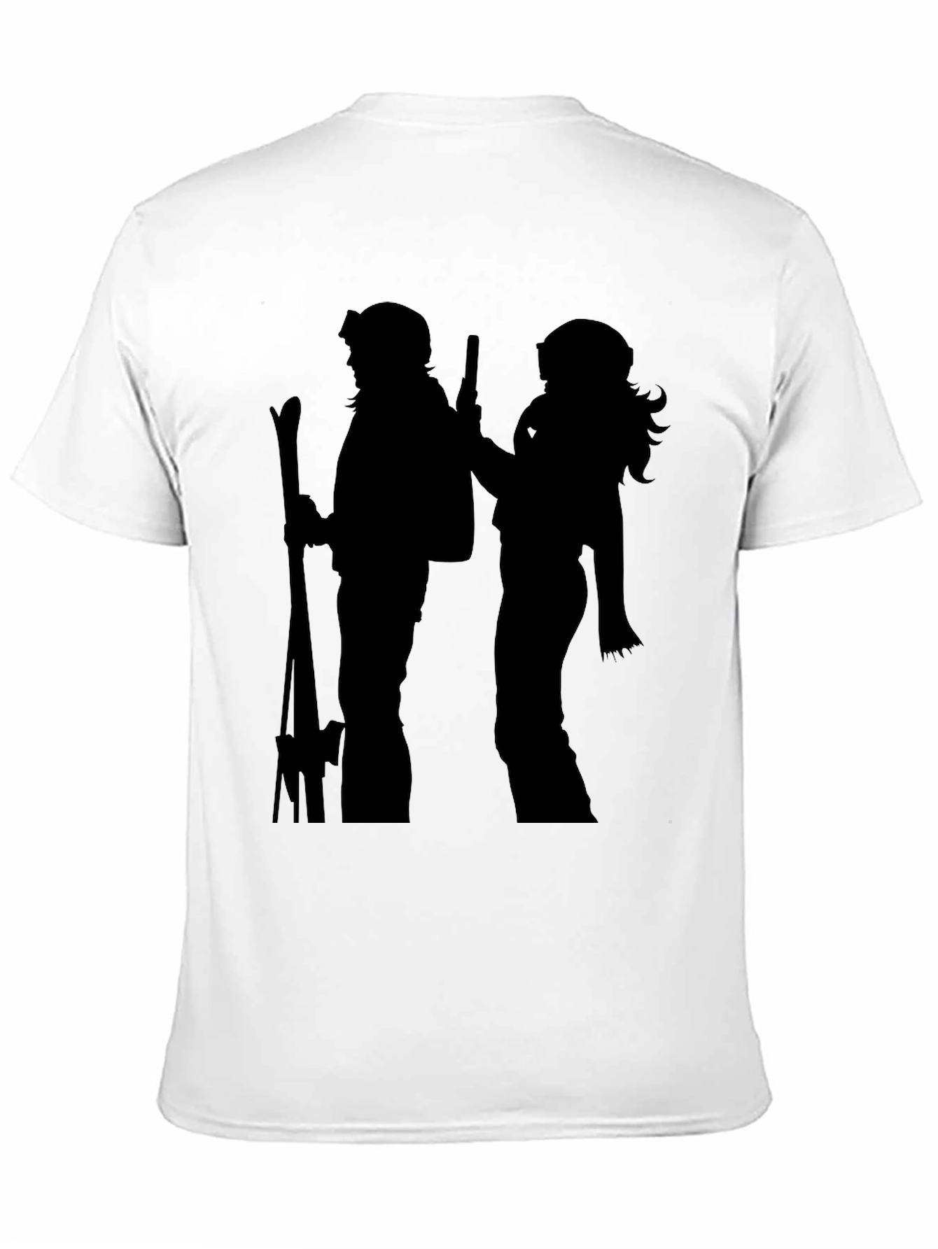 Silhouette Ski Duo Black T-Shirt