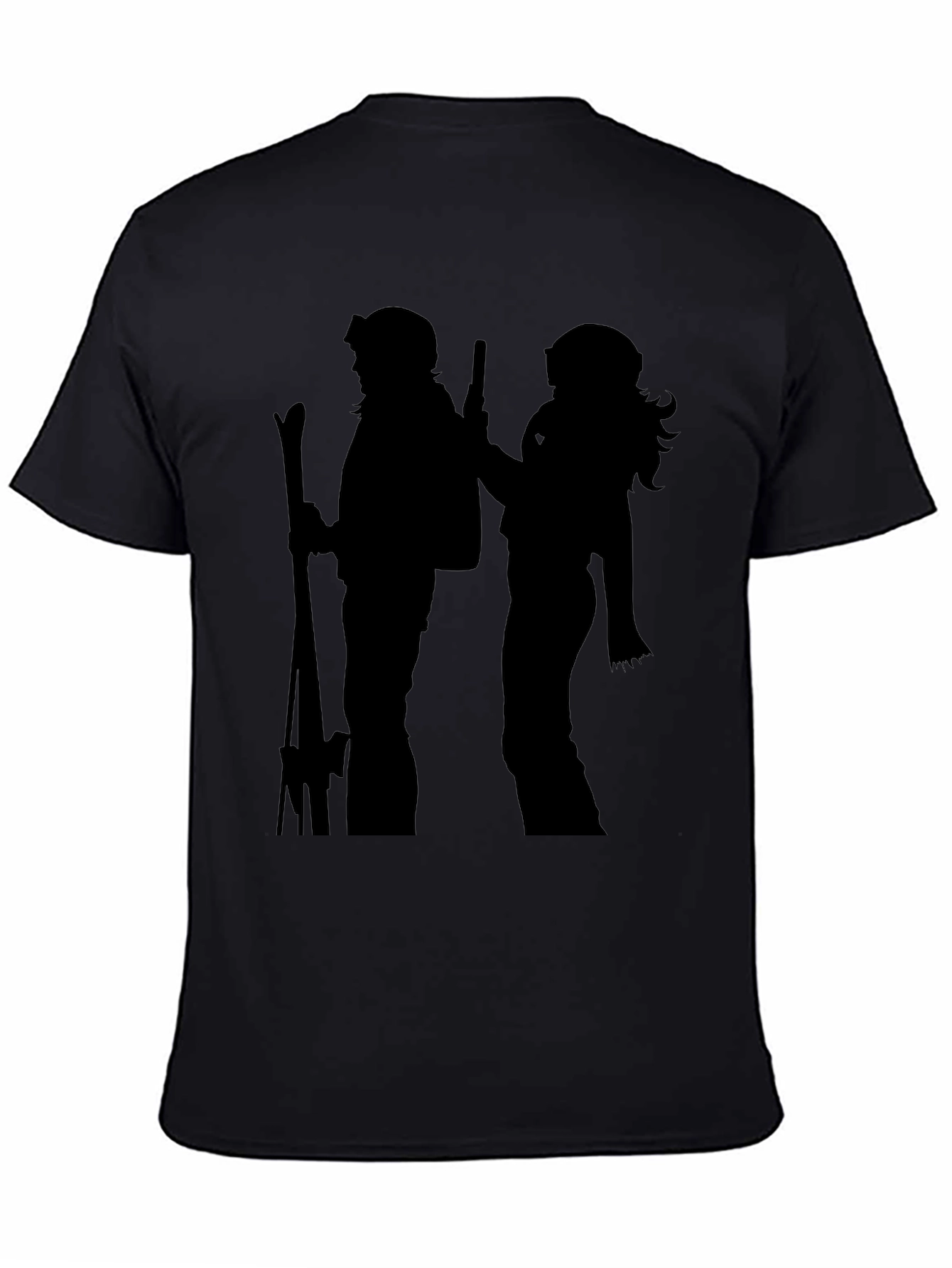 Silhouette Ski Duo Black T-Shirt