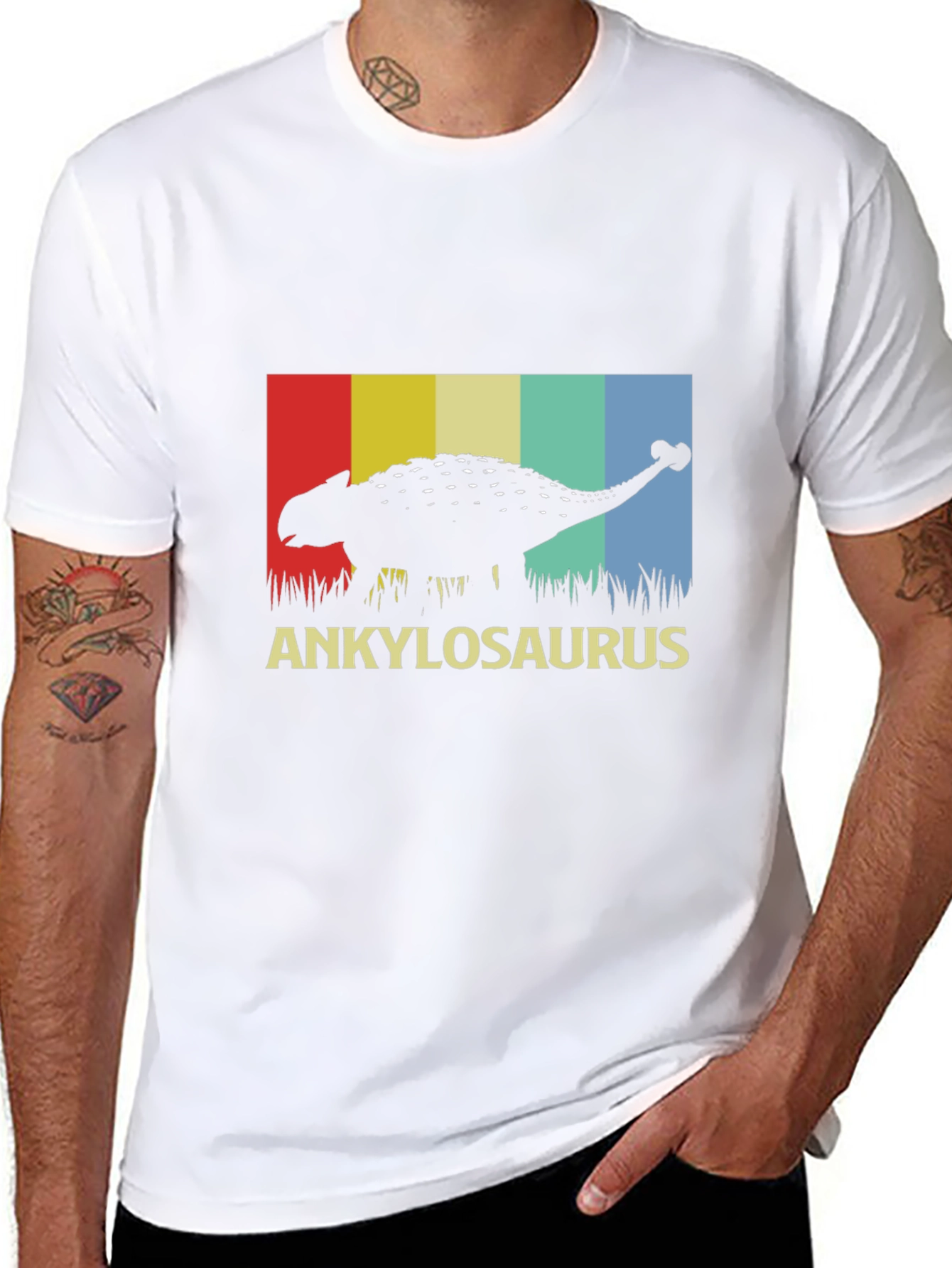 Ankylosaurus Dinosaur Graphic Tee - Retro Style T-Shirt