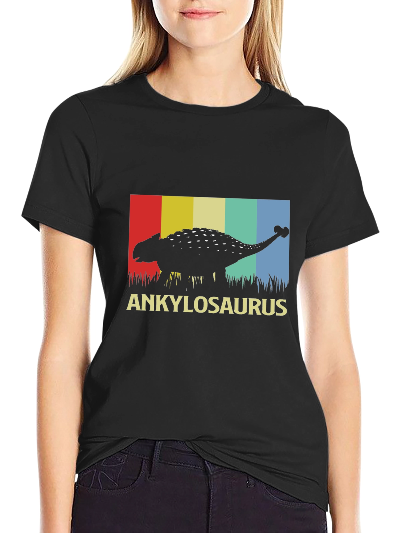 Ankylosaurus Dinosaur Graphic Tee - Retro Style T-Shirt